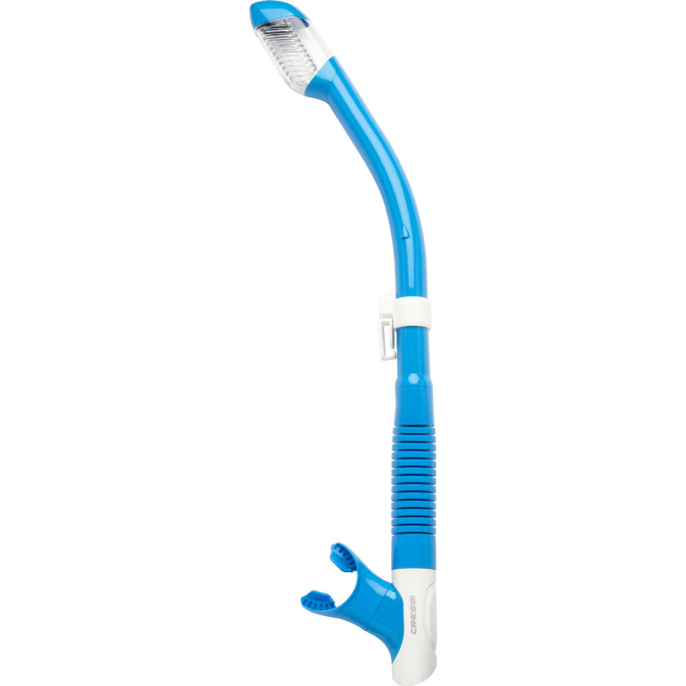 Cressi Tao Dry Snorkel Mask - Blue - Comfortable & Anti-Fog Scuba Diving Gear for Ocean Swimming, Snorkeling, and Beach Vacations