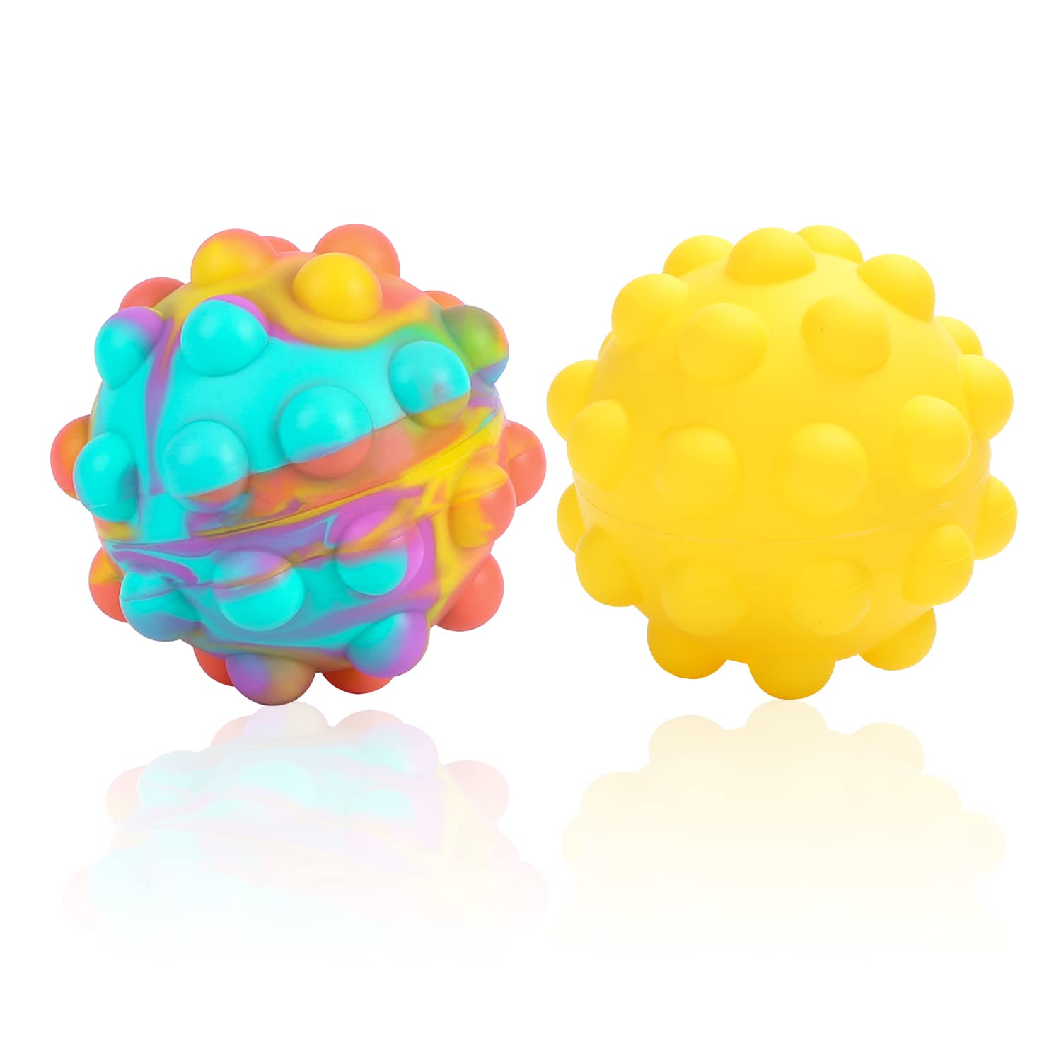 iKiKin Squeeze Toys for Stress Relief - 2 Pack Soft Squishy Stress Balls, Anti-Anxiety Sensory Fidget Toys for Adults & Kids - Perfect for Office, Classroom, Travel and Home Relaxation
