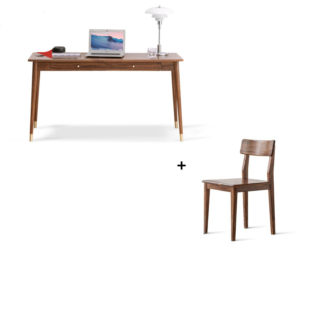 Premium Black Walnut Solid Wood Office Desk - Handcrafted Executive Workstation for Home & Business | Perfect for Remote Work, Study & Professional Workspaces