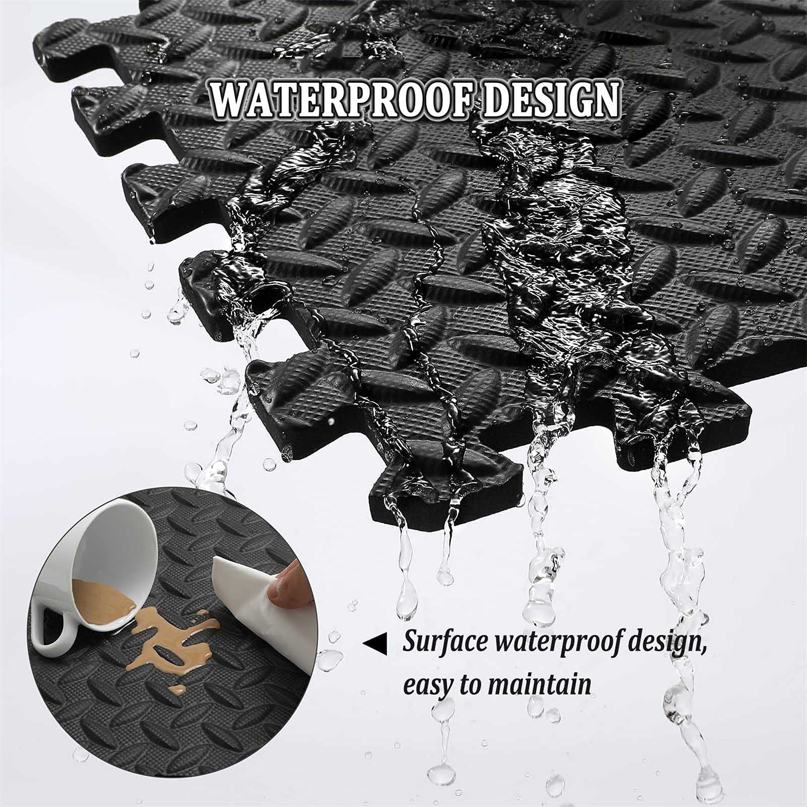 Premium EVA Foam Floor Tiles - 12-Pack Interlocking Puzzle Exercise Mats (60x60x1cm, Black) for Home Gym, Yoga, Workout, Kids Playroom & Camping - Soft, Durable & Non-Slip Fitness Flooring