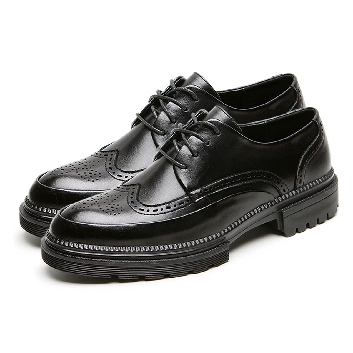 Premium Men's Leather Formal Shoes - Business Oxford Dress Shoes for Men, Comfortable Soft-Soled & Stylish British Design - Ideal for Office Work, Weddings & Business Events (Black, Size 43)