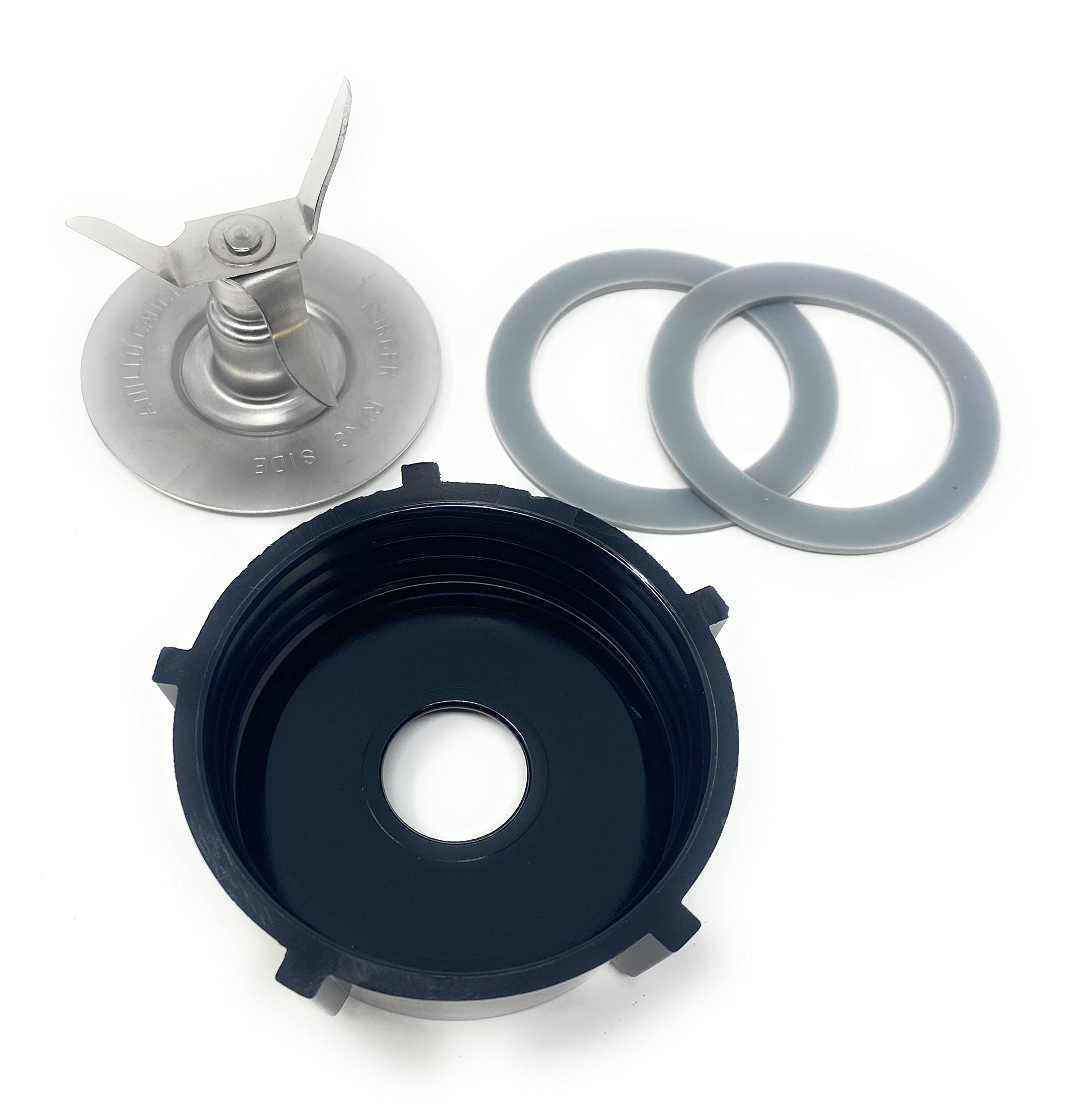 Osterizer Oster Blender Replacement Parts - 4961 4-Point Fusion Blade, 4902 Jar Bottom Cap & 2 Rubber Sealing Gaskets [60-073] - Compatible with Oster Blenders - Perfect for Smoothies, Juicing & Food Prep