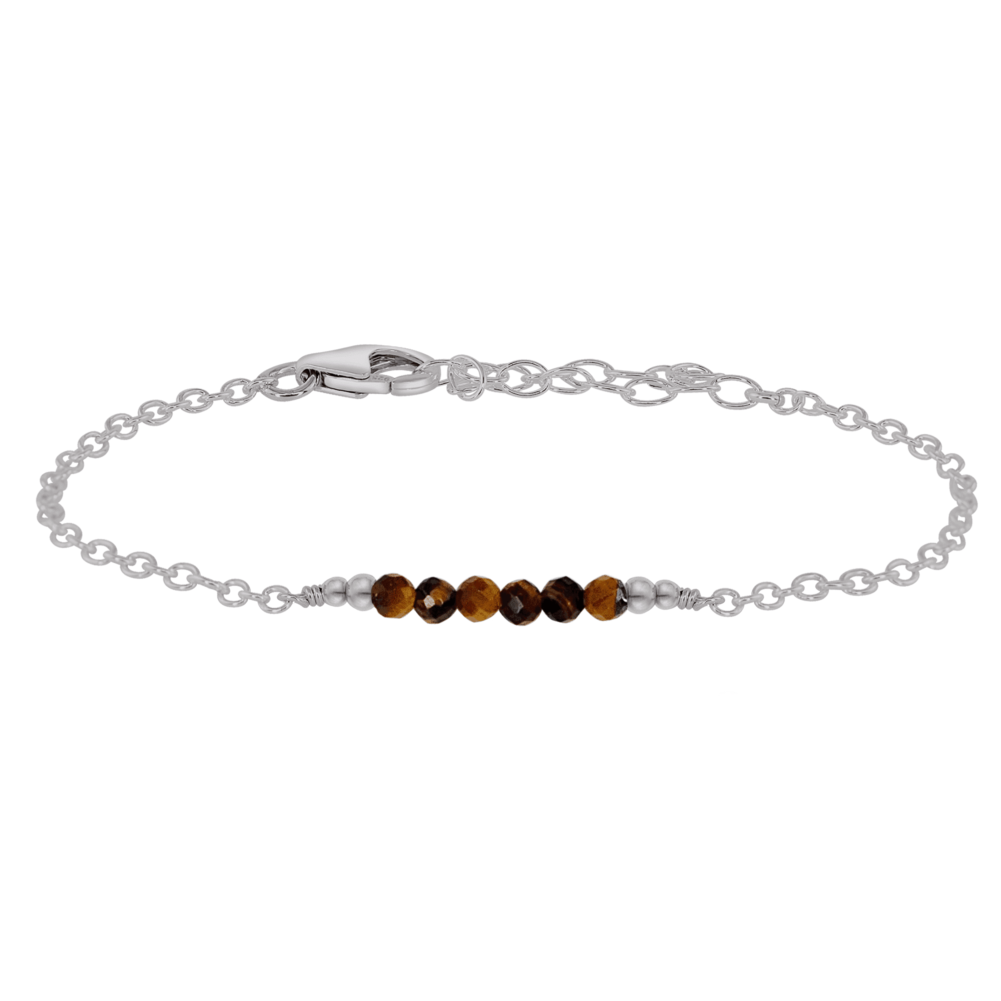 Sparkling Tiger's Eye Gemstone Faceted Bead Bar Bracelet for Women - Natural Healing Crystal Jewelry for Protection, Confidence & Good Luck - Perfect for Meditation, Yoga & Spiritual Gifts