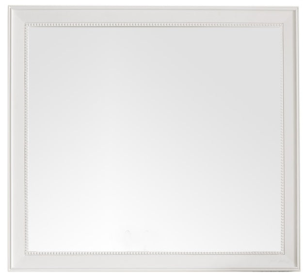 Bristol 44 Inch Rectangular Wall Mirror - Bright White Finish for Bathroom, Bedroom & Entryway Decor