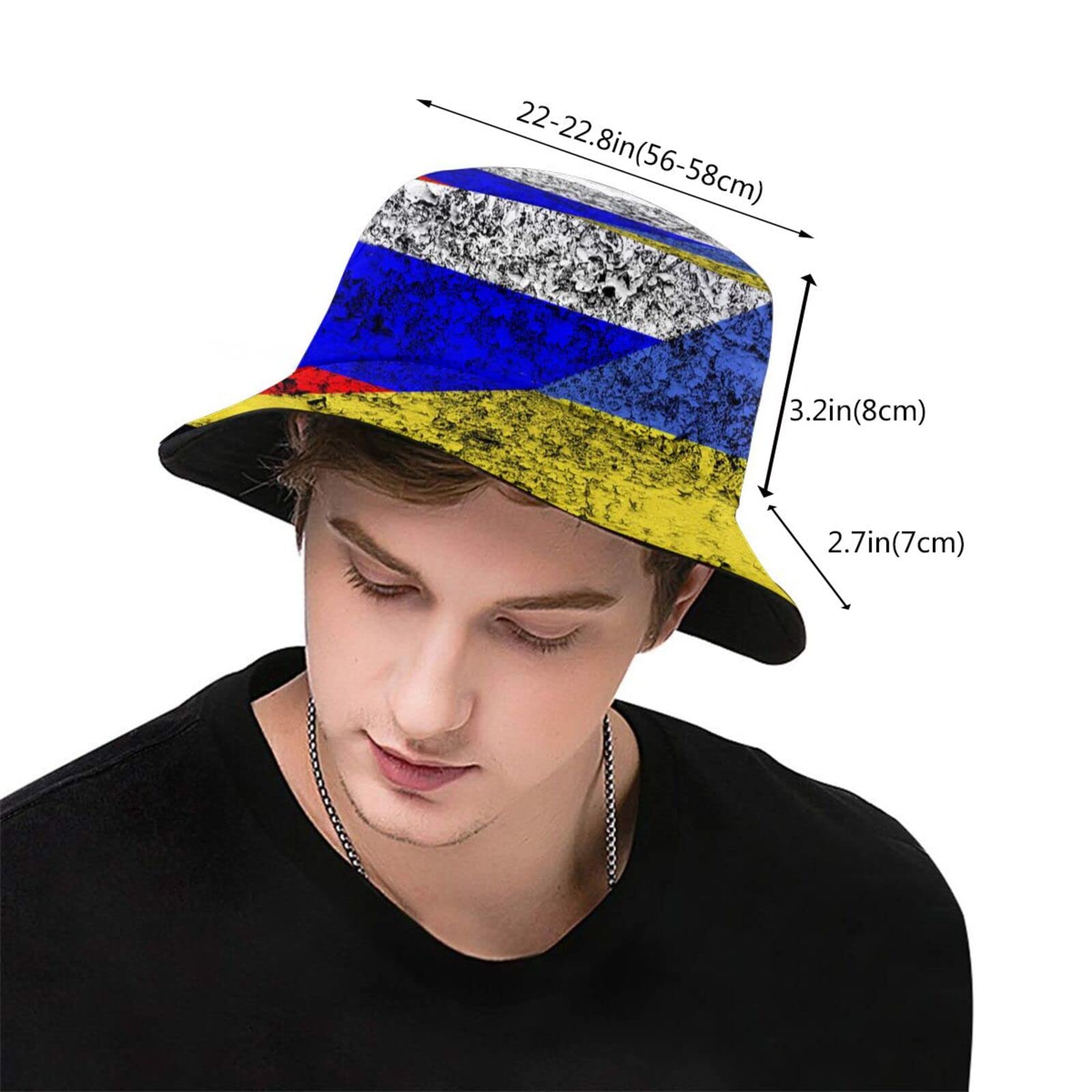 Ukraine Flag Bucket Hat - Funny Patriotic Summer Hat for Men & Women - Breathable Outdoor Sun Hat for Beach, Fishing, Hiking & Festivals