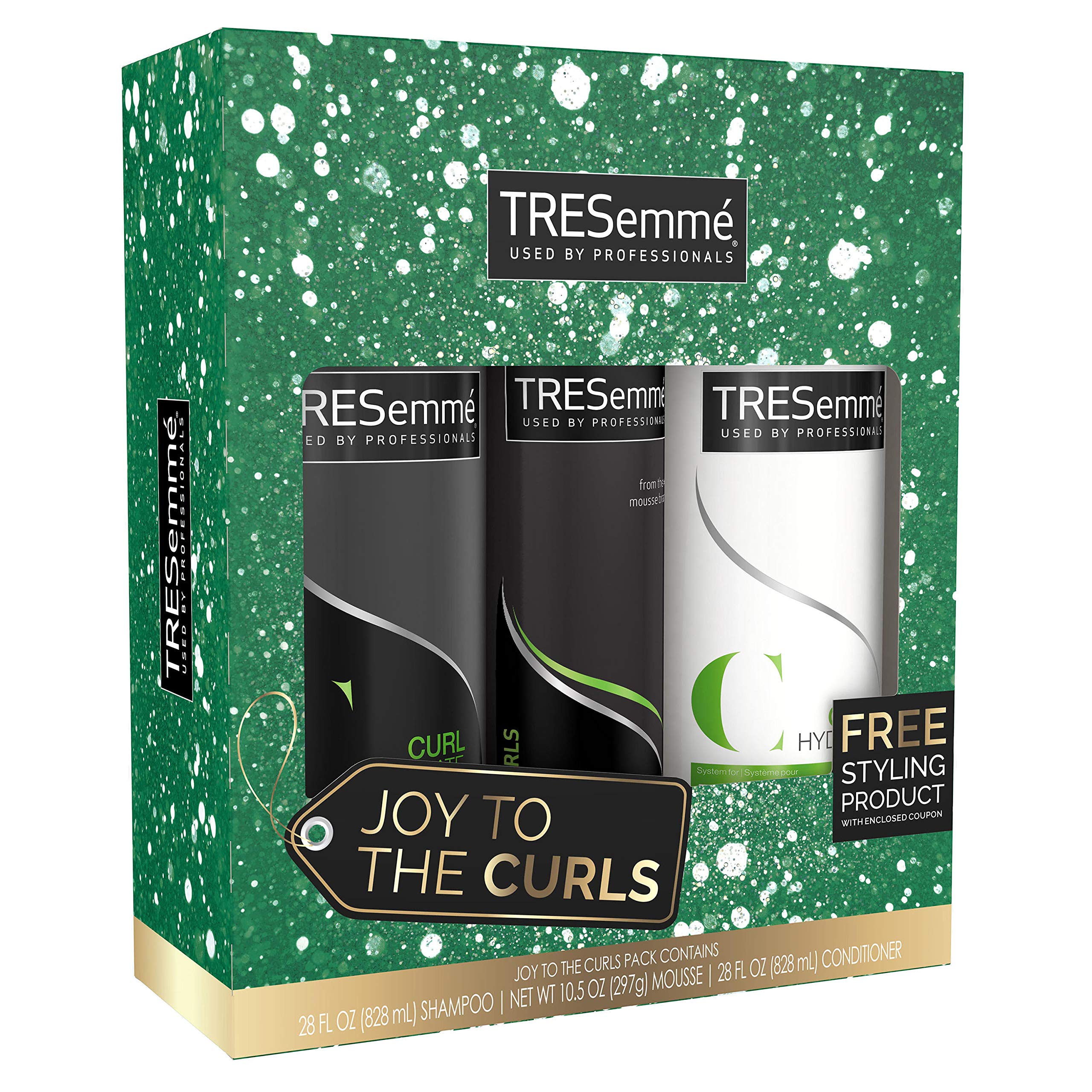 TRESemmé Curly Hair Shampoo, Conditioner & Mousse Gift Set for Defined Curls - Perfect for Daily Hair Care & Special Occasions