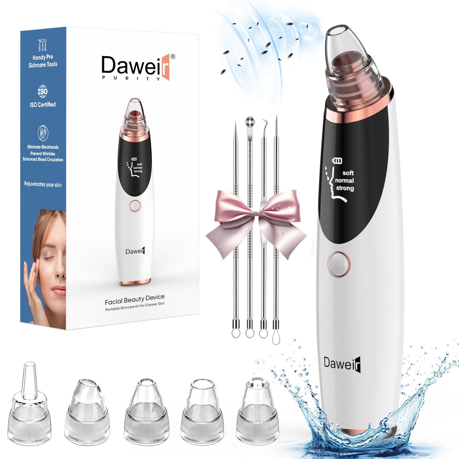 Blackhead Remover Vacuum - Pore Cleaner Tool for Face & Nose | Acne Treatment & Skin Care | Perfect for Daily Facial Cleansing & Spa Days