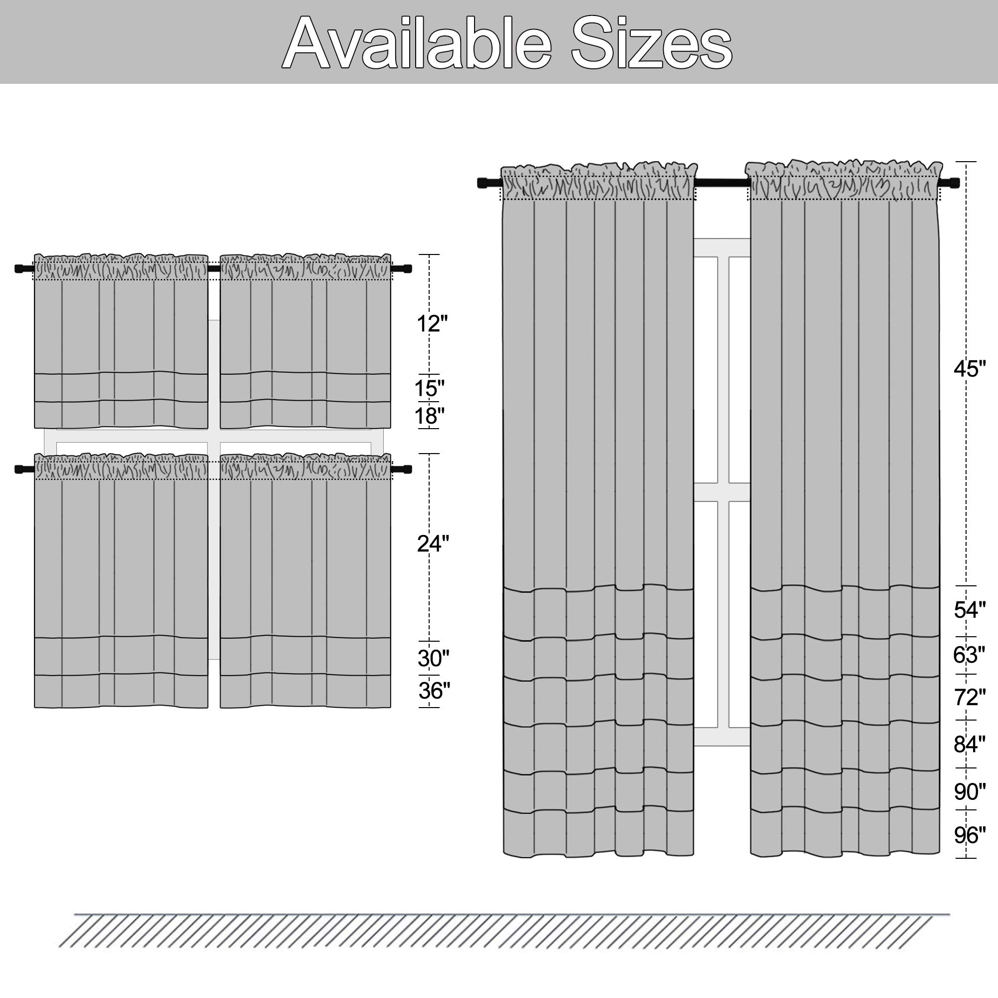 DONREN Teal Kitchen Window Curtain Valances - Room Darkening Valances with Rod Pocket (42x15 Inch, 2 Panels) for Living Room, Bedroom & Bathroom Decor