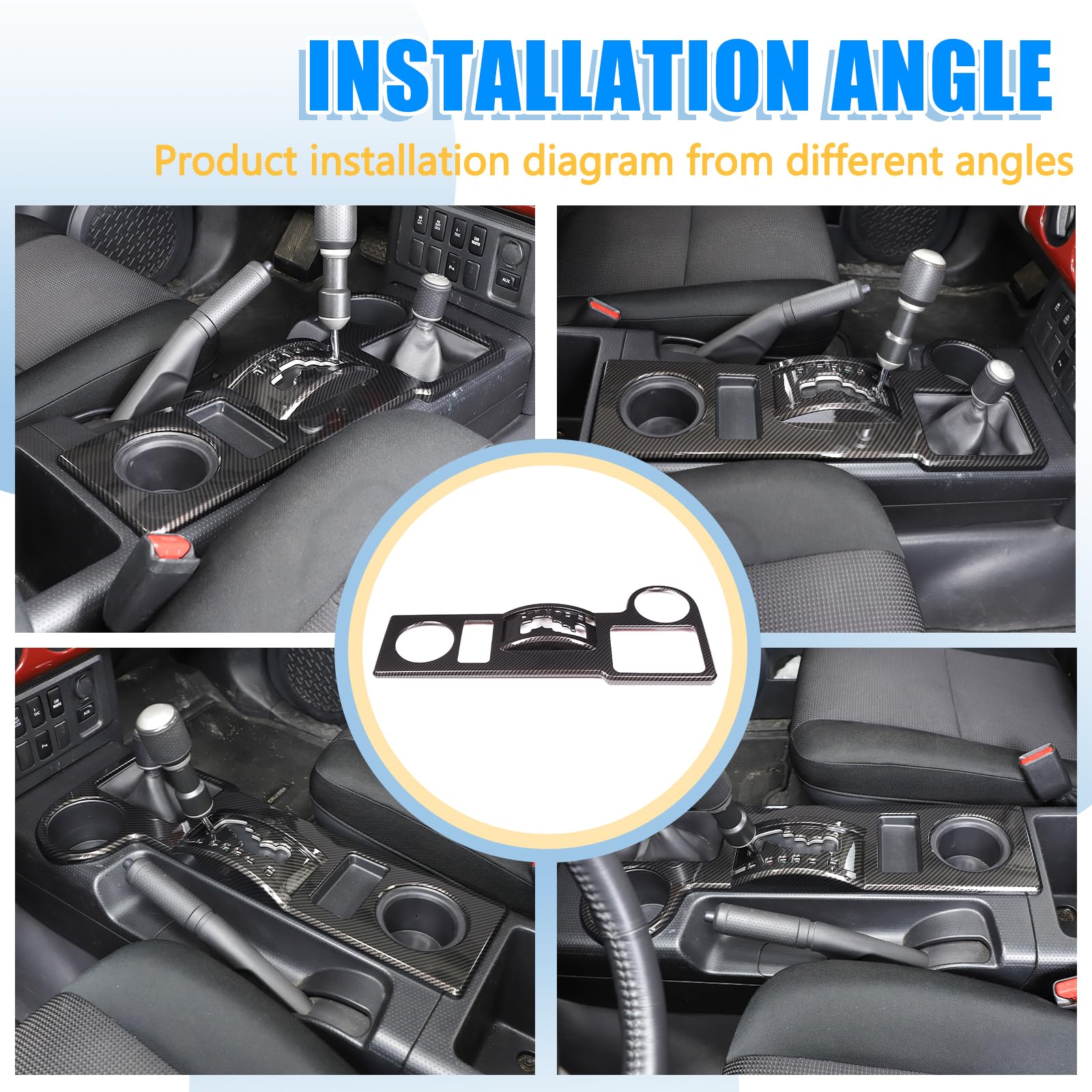 ABS Gear Shift Panel Cover for Toyota FJ Cruiser 2007-2022 - Carbon Fiber Style (LHD Only) - Interior Upgrade