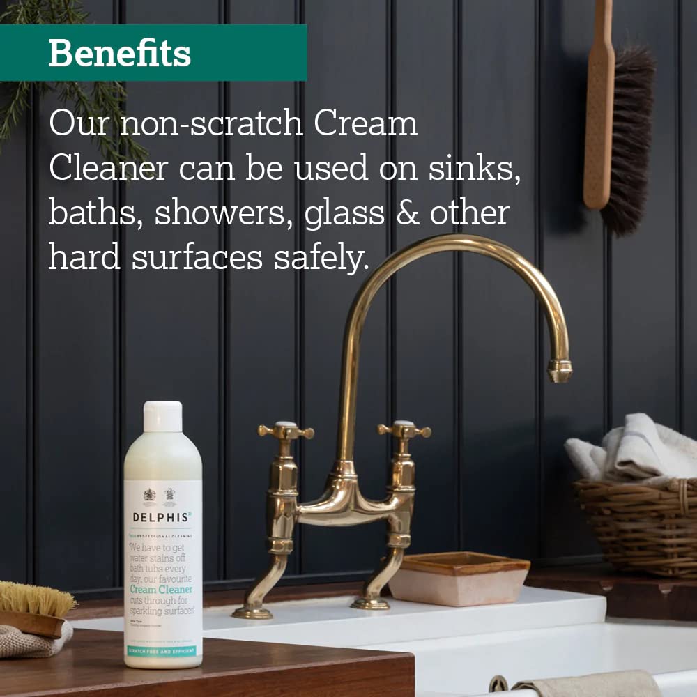 Delphis Eco Multi-Purpose Non-Scratch Cream Cleaner 500ml | Eco-Friendly Kitchen & Bathroom Surface Cleaner | Safe for Countertops, Tiles, Sinks & Appliances | Perfect for Grease Removal & Stain Cleaning