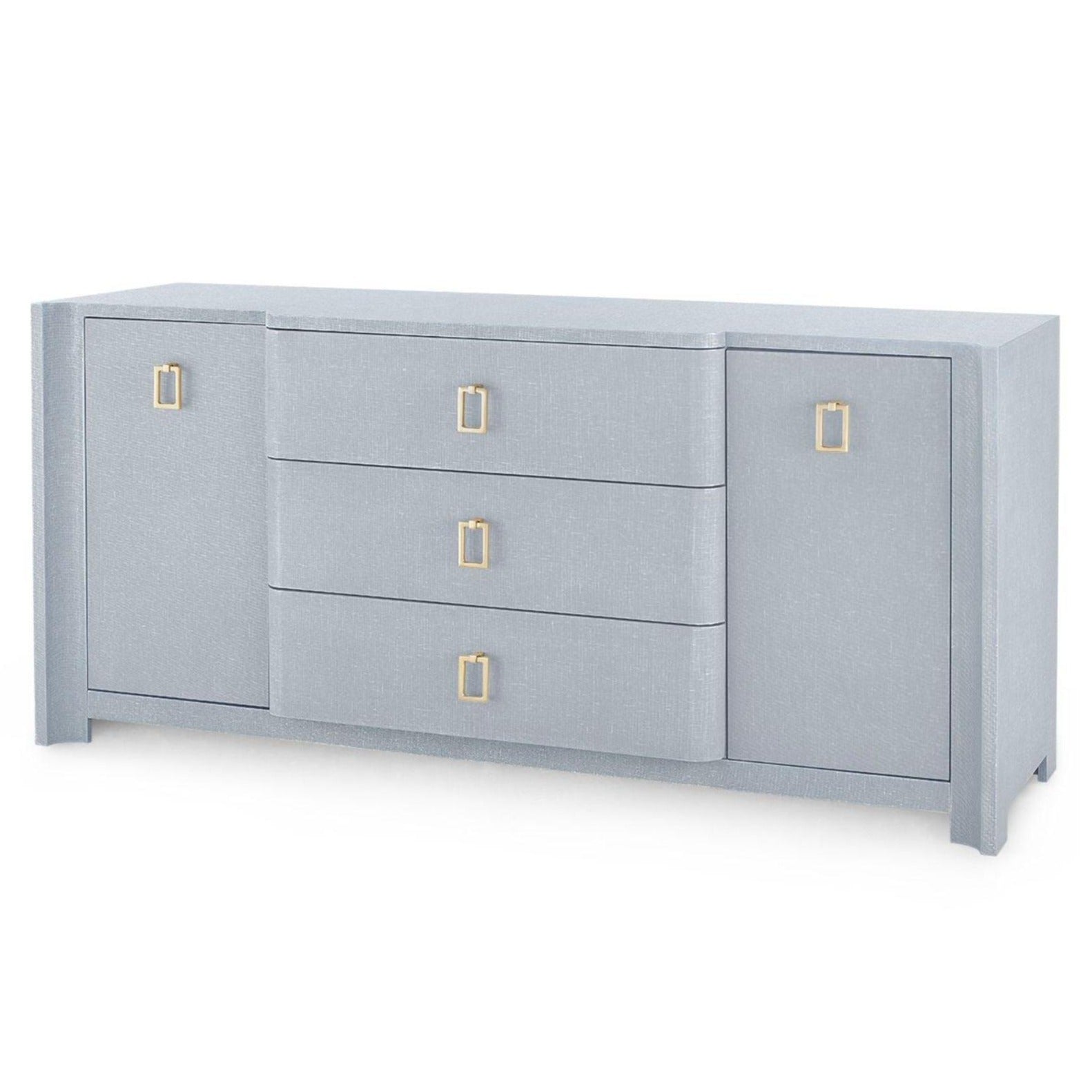 Audrey Media Cabinet - Washed Winter Gray Finish with Custom Pull Options - Perfect for Living Room, Bedroom & Home Theater Storage