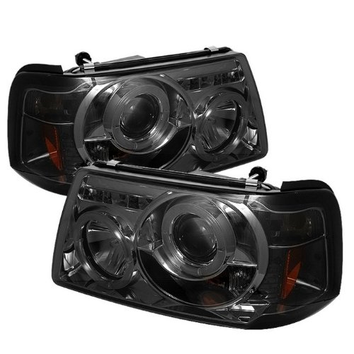High-Quality Aftermarket LED Halo Headlights for 2001-2011 Ford Ranger - Chrome/Smoked Lens Options | Improved Night Visibility & Style Upgrade for Off-Roading & Daily Driving