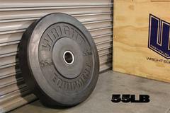 Wright Equipment Econ Black Bumper Plates (Pair) - Olympic Weightlifting Plates for CrossFit, Home Gym & Strength Training