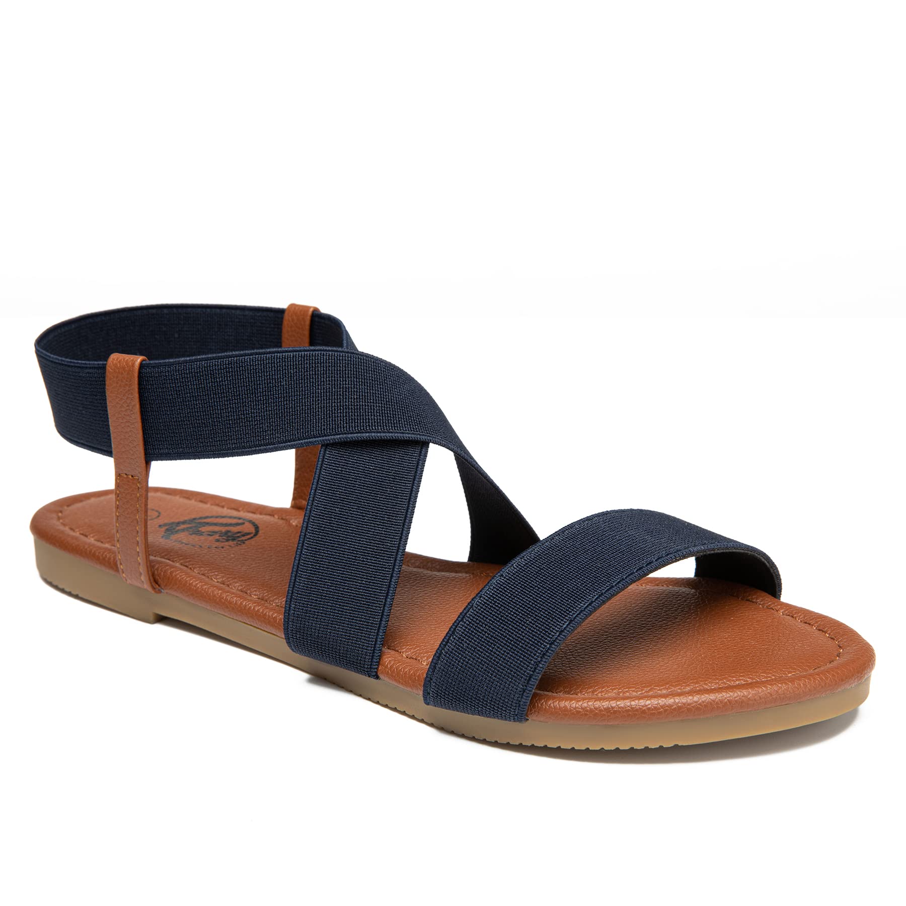 Trary Women's Summer Sandals 2023 – Comfortable Dressy Flat Sandals with Wide Width & Open Toe Elastic Design – Perfect for Beach, Vacation, and Casual Outfits