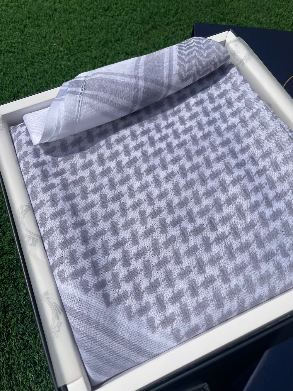 Premium Soft Grey Keffiyeh Scarf - 55