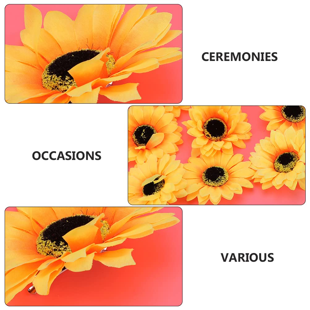 Beaupretty 10Pcs Sunflower Hair Clips - Alligator Flower Hairpins with Alloy Yellow Sunflowers for Women & Girls - Perfect for Beach, Summer, Wedding, Vacation & Everyday Hair Accessories