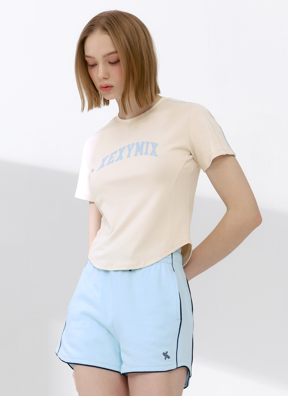 Trendy Color Block Crop Short Sleeve T-Shirt for Women | Summer Casual Fashion Top | Perfect for Beach Outings, Music Festivals & Street Style