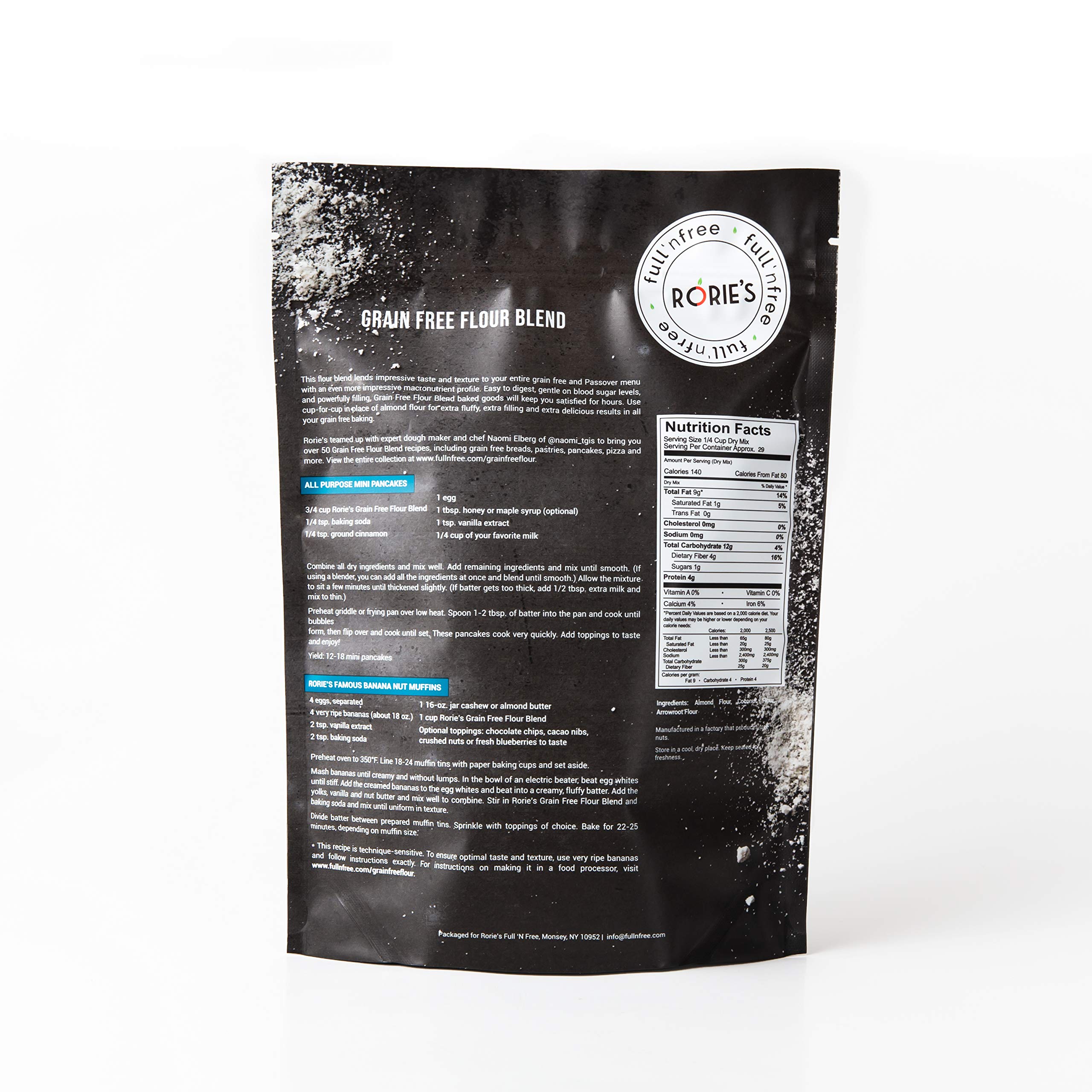 Rorie's Grain Free Flour Blend - Kosher for Passover All Purpose Baking Mix (2lb Pack of 4) - Perfect for Gluten-Free Cookies, Cakes & Passover Recipes