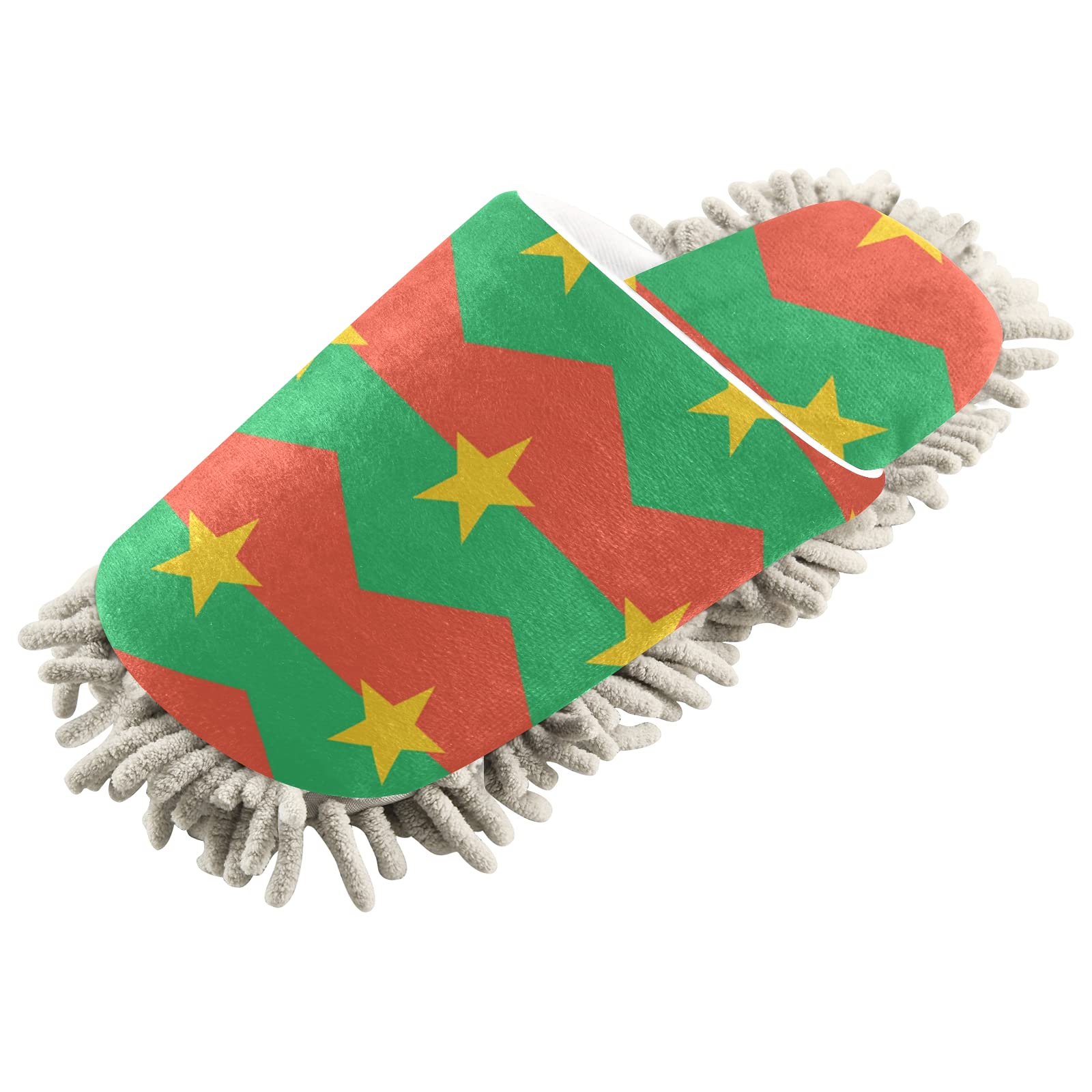Burkina Faso Flag Unisex Mop Slippers - Floor Cleaning Shoes for Home
