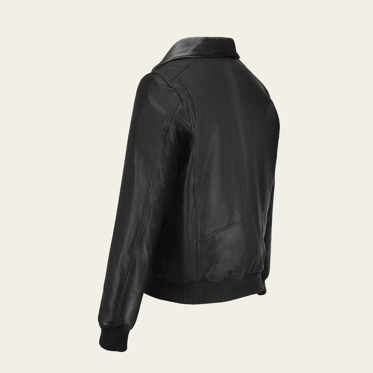 Men's Aviator Leather Jacket - Black Casual Fashion Biker Jacket for Motorcycle Riding, Night Out & Street Style