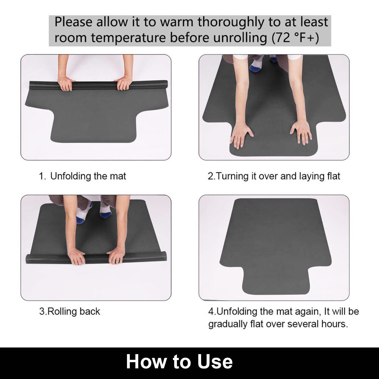 36 x 48 Inch Hardwood Floor Chair Mat for Office - Non-Slip Desk Chair Mat Protects Hard Floors, Smooth Glide for Rolling Chairs, No Curl (Perfect for Home Office, Computer Workstations & Gaming Setups)