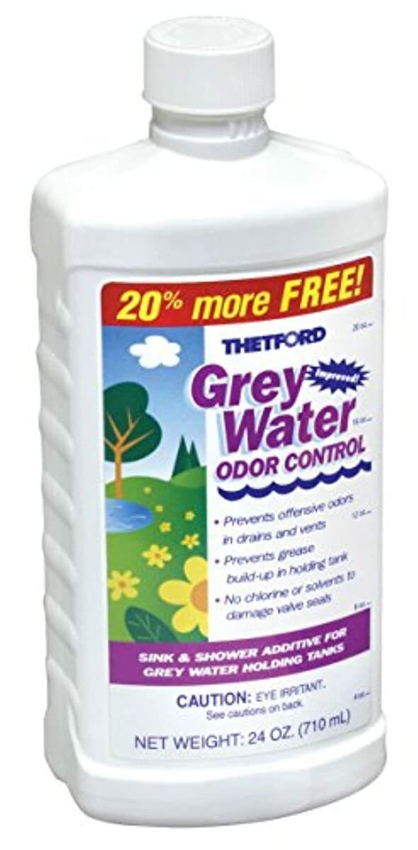 Grey Water Odor Control - RV Grey Water Tank Treatment by Thetford 15842, 24 oz - Eliminate Odors for Fresh RV Living