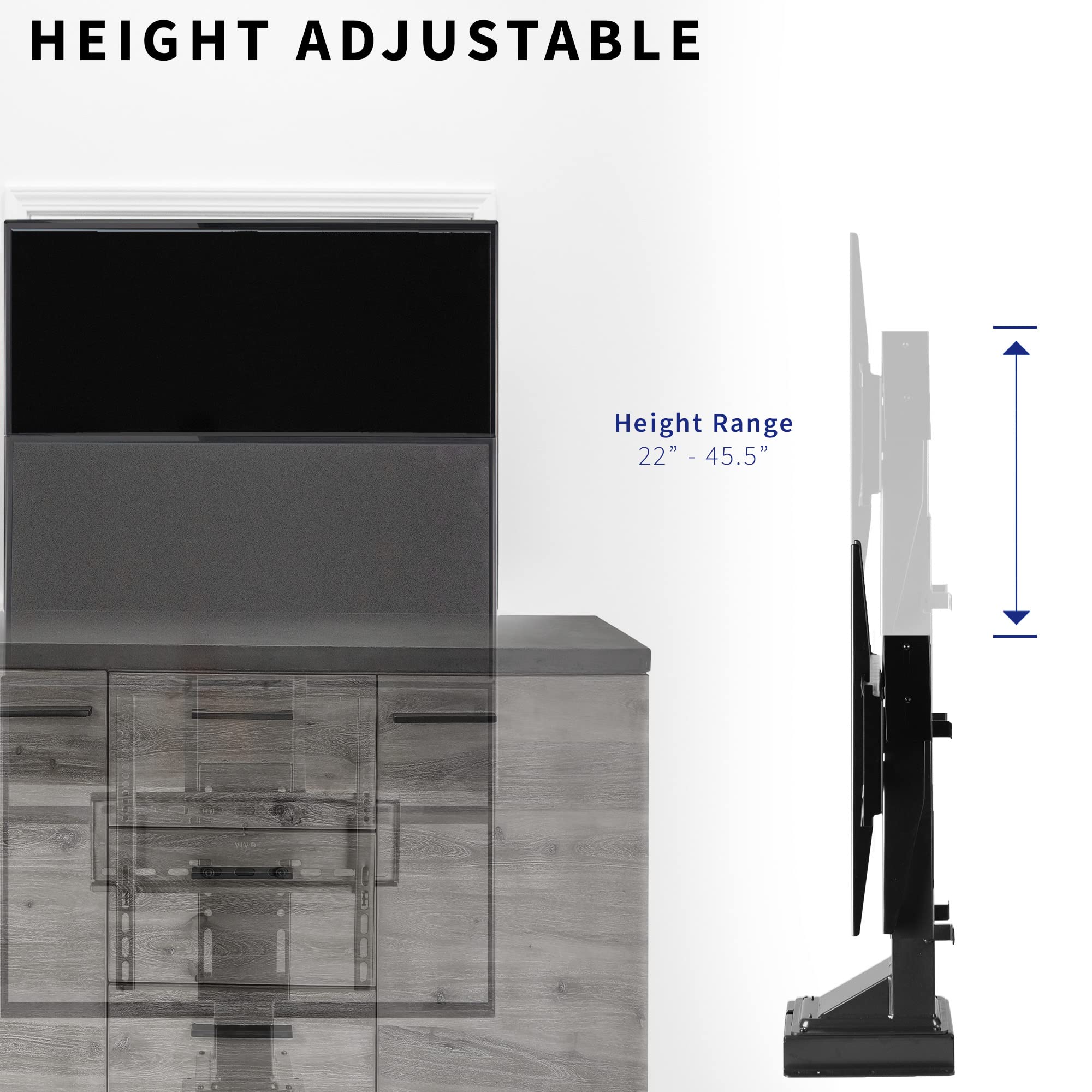VIVO Motorized TV Stand for 32 to 48 inch Screens - Vertical Lift TV Mount with Remote Control, Space-Saving Design, MOUNT-E-UP44 - Perfect for Living Rooms, Bedrooms, and Home Theaters