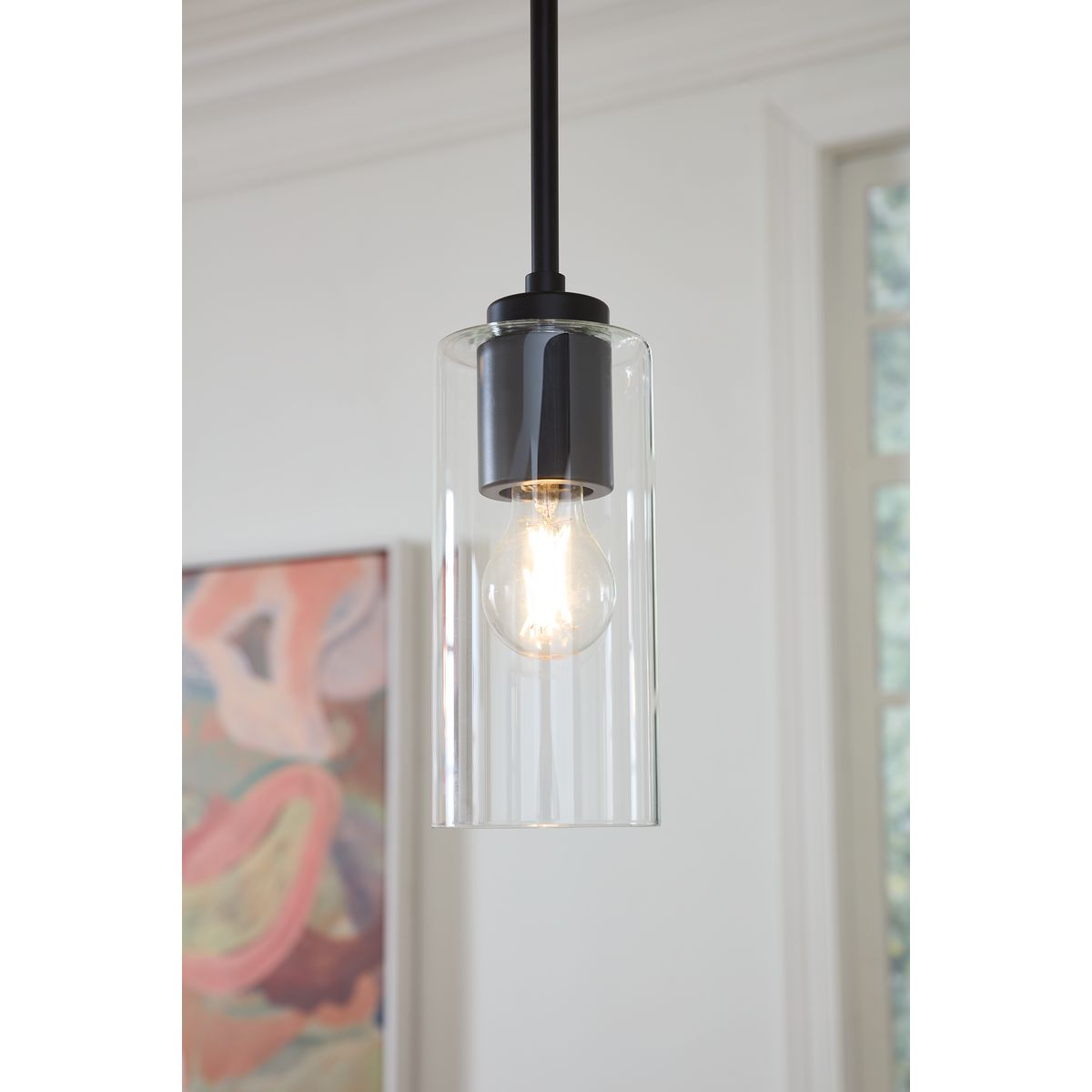 Cofield Collection Modern One Light Pendant - Sleek Ceiling Light Fixture for Kitchen, Dining Room & Bedroom | Energy Efficient LED Lighting for Home Decor