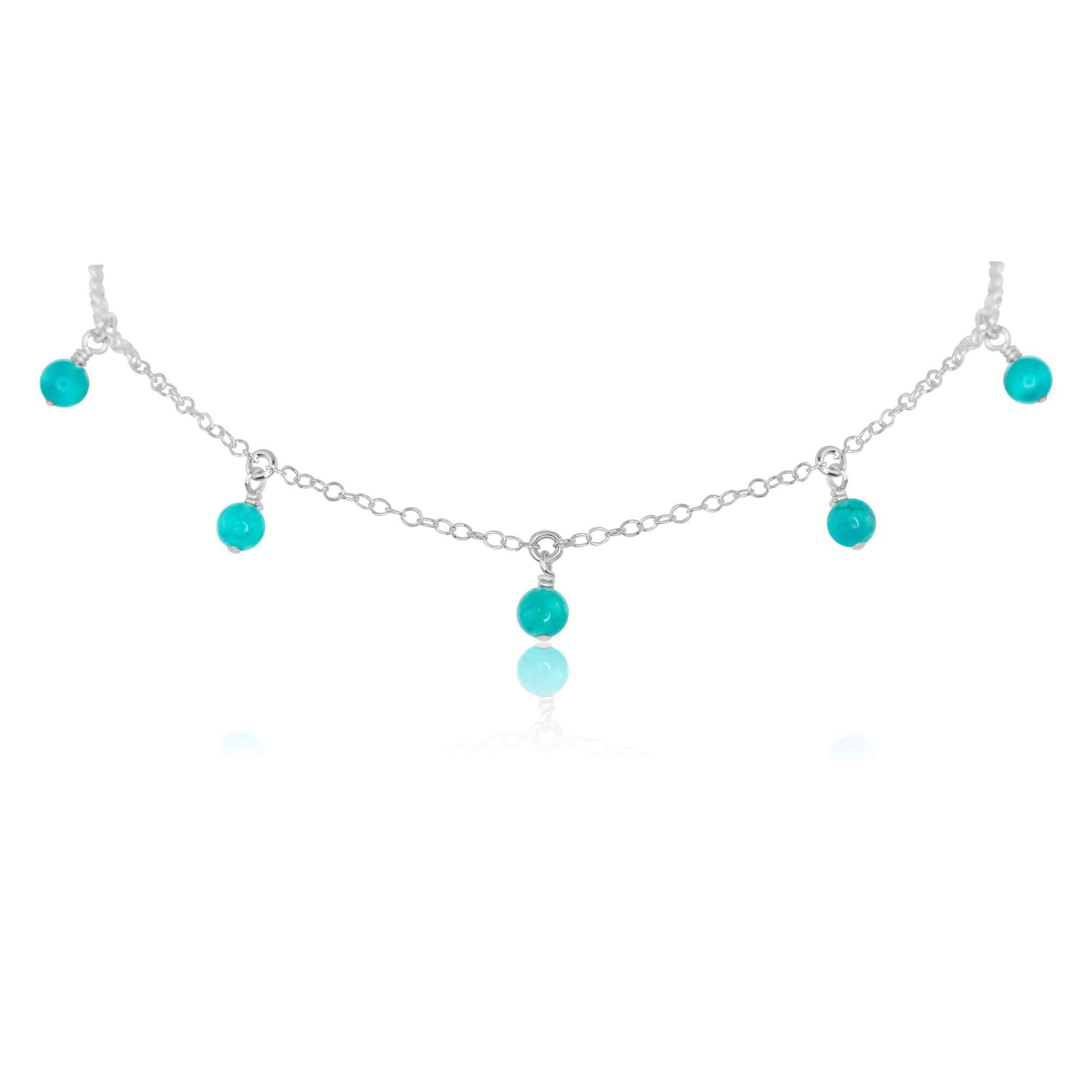 Elegant Turquoise Bead Drop Choker Necklace | Bohemian Jewelry for Women | Perfect for Festivals, Weddings & Boho Fashion