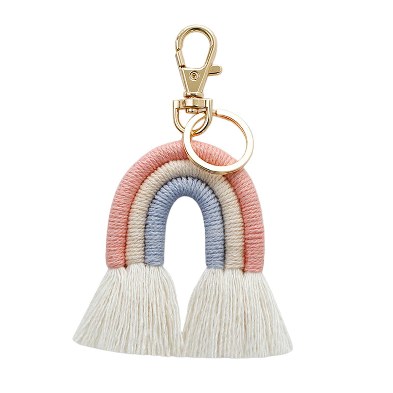 Milageto Macrame Keychains with Tassel - Colorful Handmade Keychains for Women & Girls, Perfect for Wallets, Purses, Car Keys, and Decorative Ornaments - Ideal for Gifts, Travel, and Everyday Style