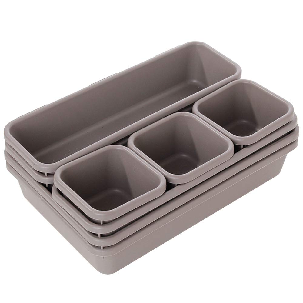 Multi-Purpose Organizer Box Trays - Desk Drawer Storage, Kitchen & Bathroom Organization for Cutlery, Cosmetics, Stationery | Drawer Dividers & Closet Storage Solutions for Home & Office Use