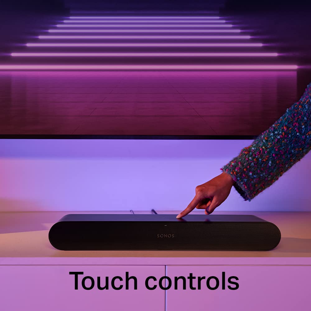 Sonos Ray Soundbar - Compact All-in-One Soundbar with Immersive Sound for Movies, Gaming & Music | WiFi Streaming, AirPlay & App Control | Black | Perfect for Home Theater & Living Room Entertainment