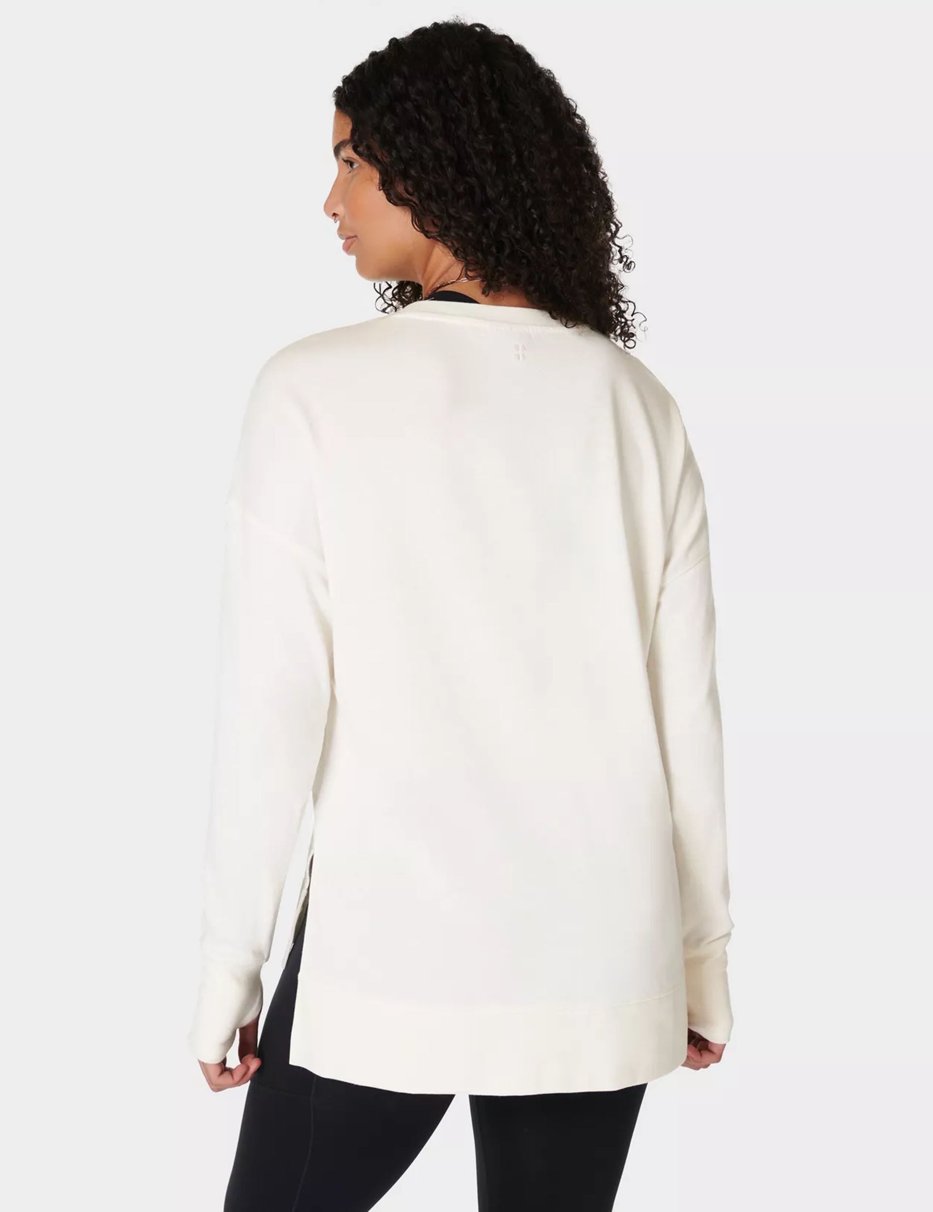 After Class Longline Sweatshirt for Women - Lily White Oversized Pullover Sweater | Cozy Loungewear for Relaxing at Home, Casual Outings & College Campus Style