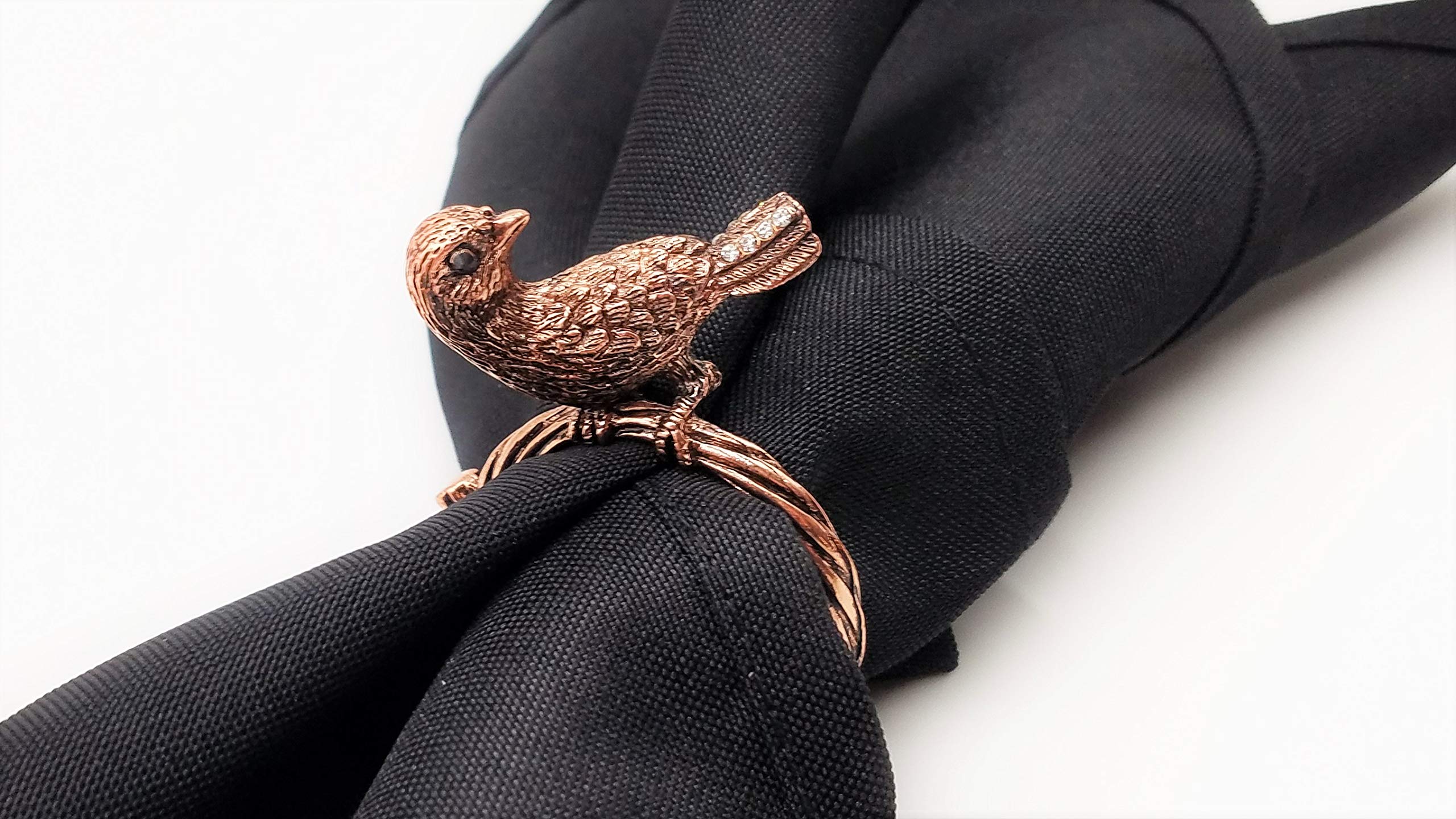 Elegant Rose Gold Baby Chick Metallic Napkin Rings - Set of 4 for Easter, Spring Table Decor, Wedding, Baby Shower & Holiday Dinner Parties