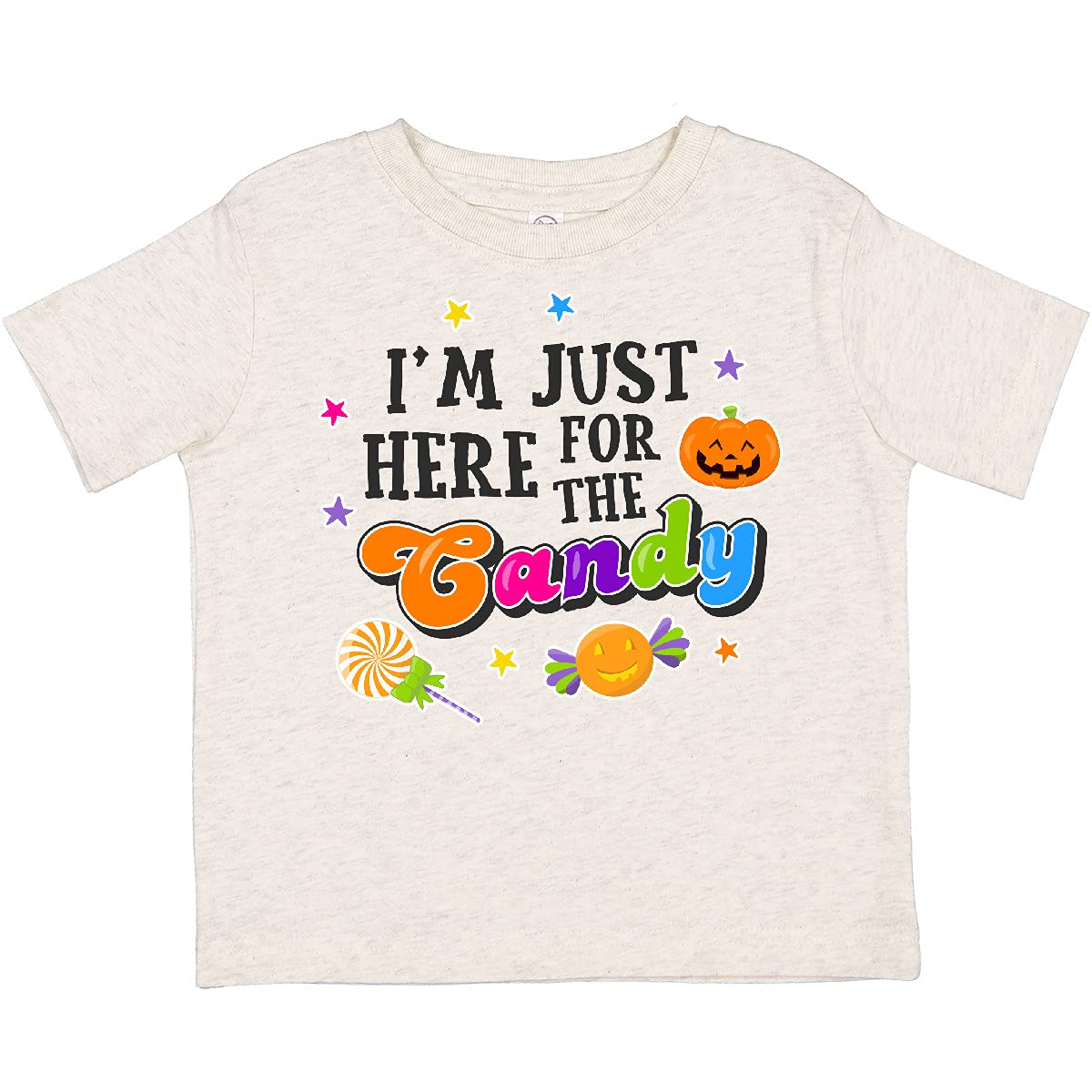 Inktastic 'I'm Just Here for The Candy' Toddler T-Shirt - Cute Halloween & Birthday Outfit for Boys and Girls