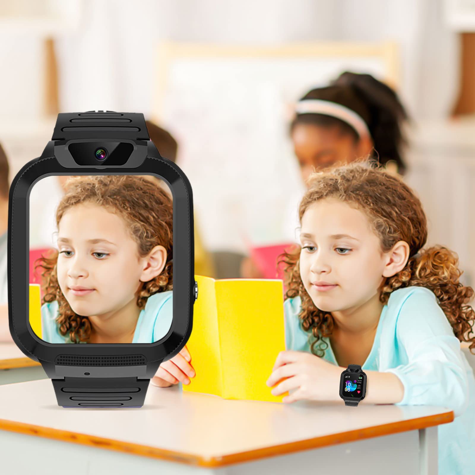Kids Smart Watch for Boys & Girls Ages 3-12 - GPS Tracker with Video Calls, Games, Camera, Music Player, 12/24H Clock, Flashlight & Calculator | HD Touchscreen Waterproof Smartwatch (Black) - Perfect for School, Outdoor Play & Parental Monitoring