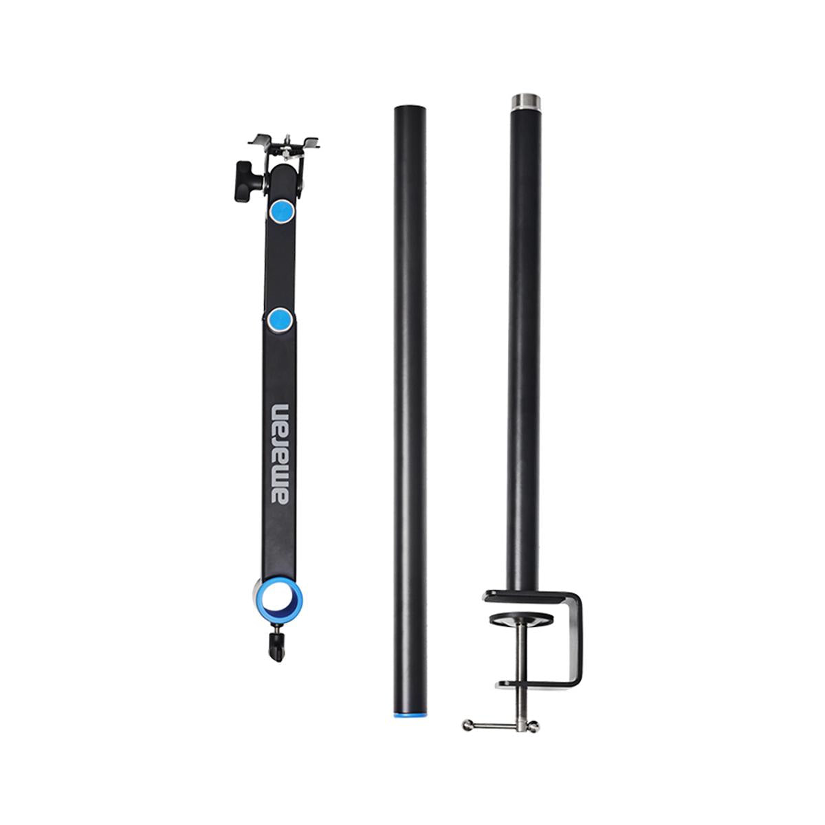 Amaran Verge Desk Clamp Stand (Black) - Adjustable LED Light Mount for Video Conference, Streaming & Photography - Perfect for Home Office, Gaming Setup & Content Creation