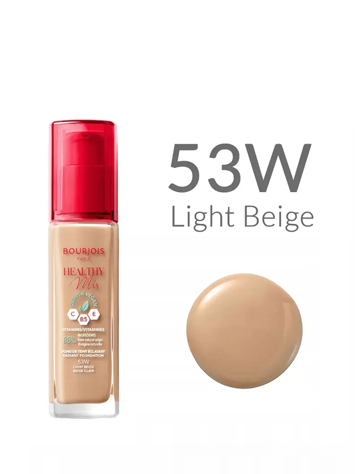 Bourjois Healthy Mix Clean Foundation - Lightweight, Hydrating & Natural Finish - Perfect for Everyday Wear & Flawless Skin