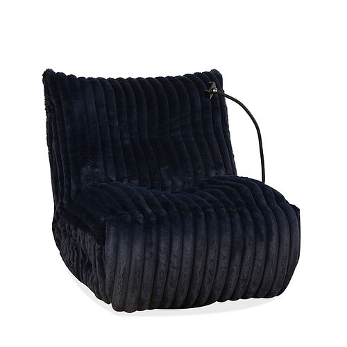 Blue Swivel Glider Recliner Chair with Cell Phone Holder - Comfortable Modern Rocking Recliner for Living Room, Nursery & Office - Perfect for Relaxing, Nursing & Watching TV
