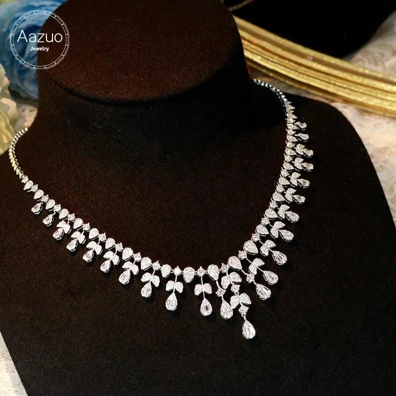 18K White Gold 6.50ct Real Diamond Luxury Necklace for Women - Wedding Gift, Anniversary Present & Special Occasion Jewelry | Elegant Link Chain in Au750