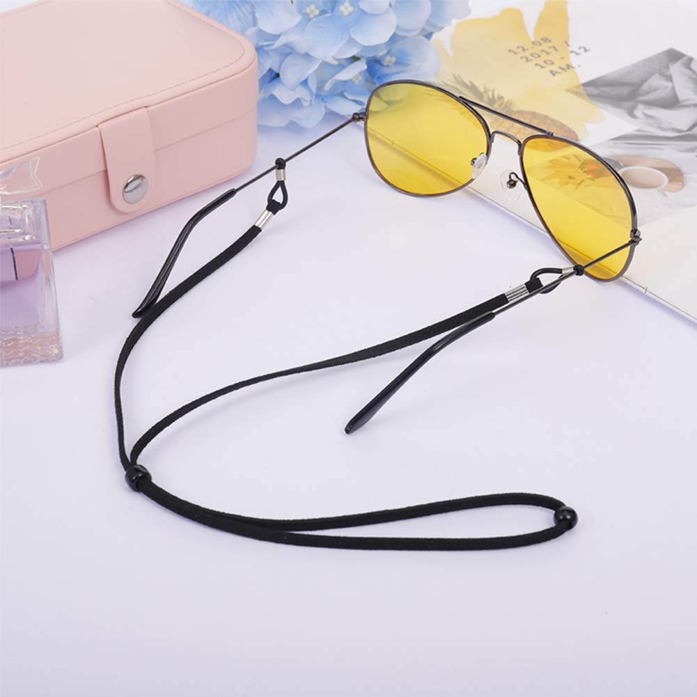 Adjustable PU Leather Eyeglass Strap - 5pcs Multi-Color for Sports & Reading Glasses