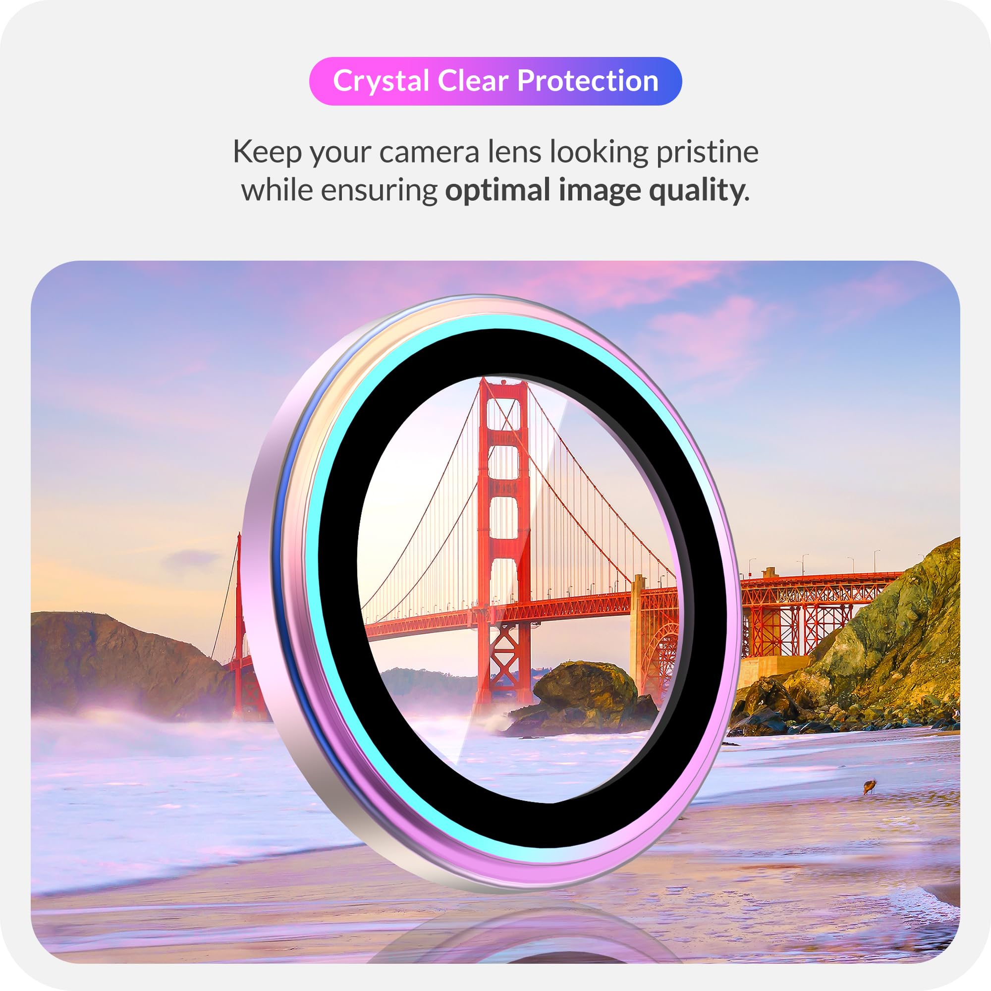 LONLI iPhone 16 Pro & 16 Pro Max Triple Camera Lens Protector - Shatterproof HD Clear Iridescent Cover - Perfect for Outdoor Photography, Travel & Daily Protection