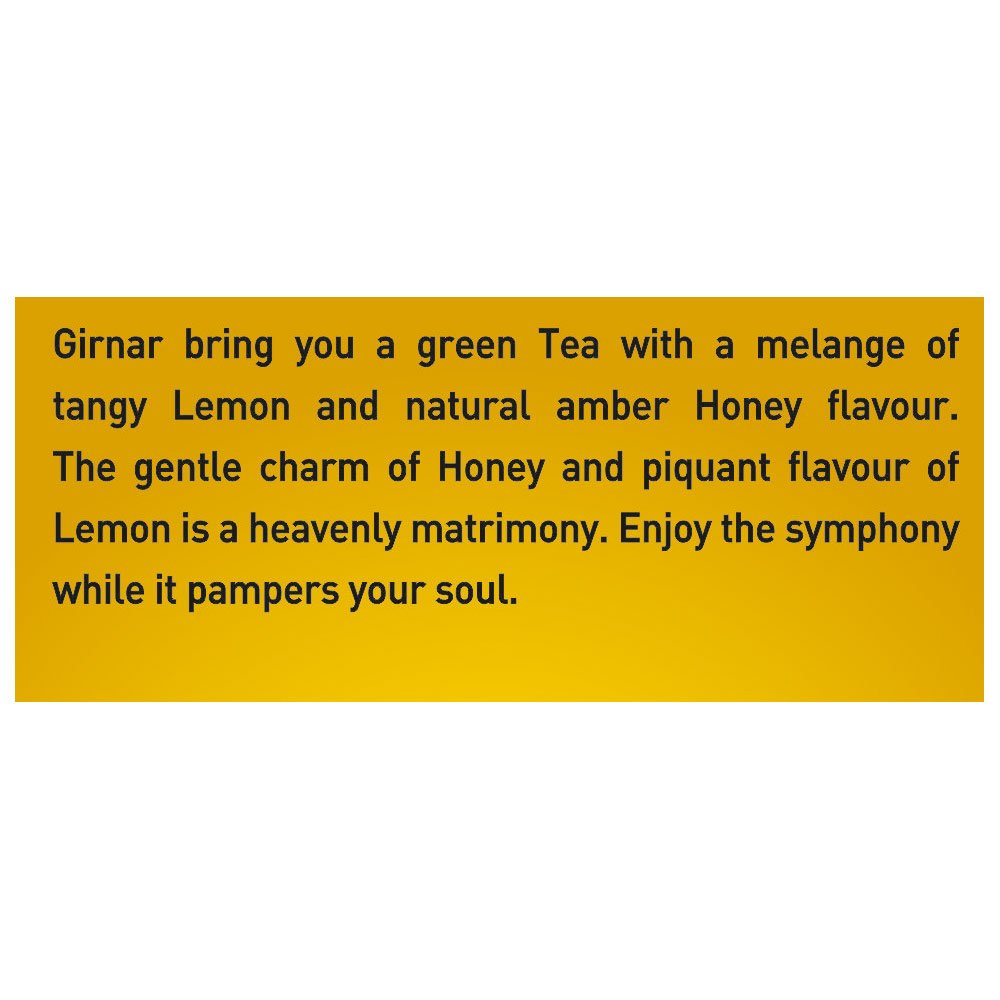 Girnar Green Tea Bags with Lemon & Honey - 36 Count | Natural Antioxidant Rich Tea | Perfect for Morning Boost, Afternoon Relaxation & Weight Management