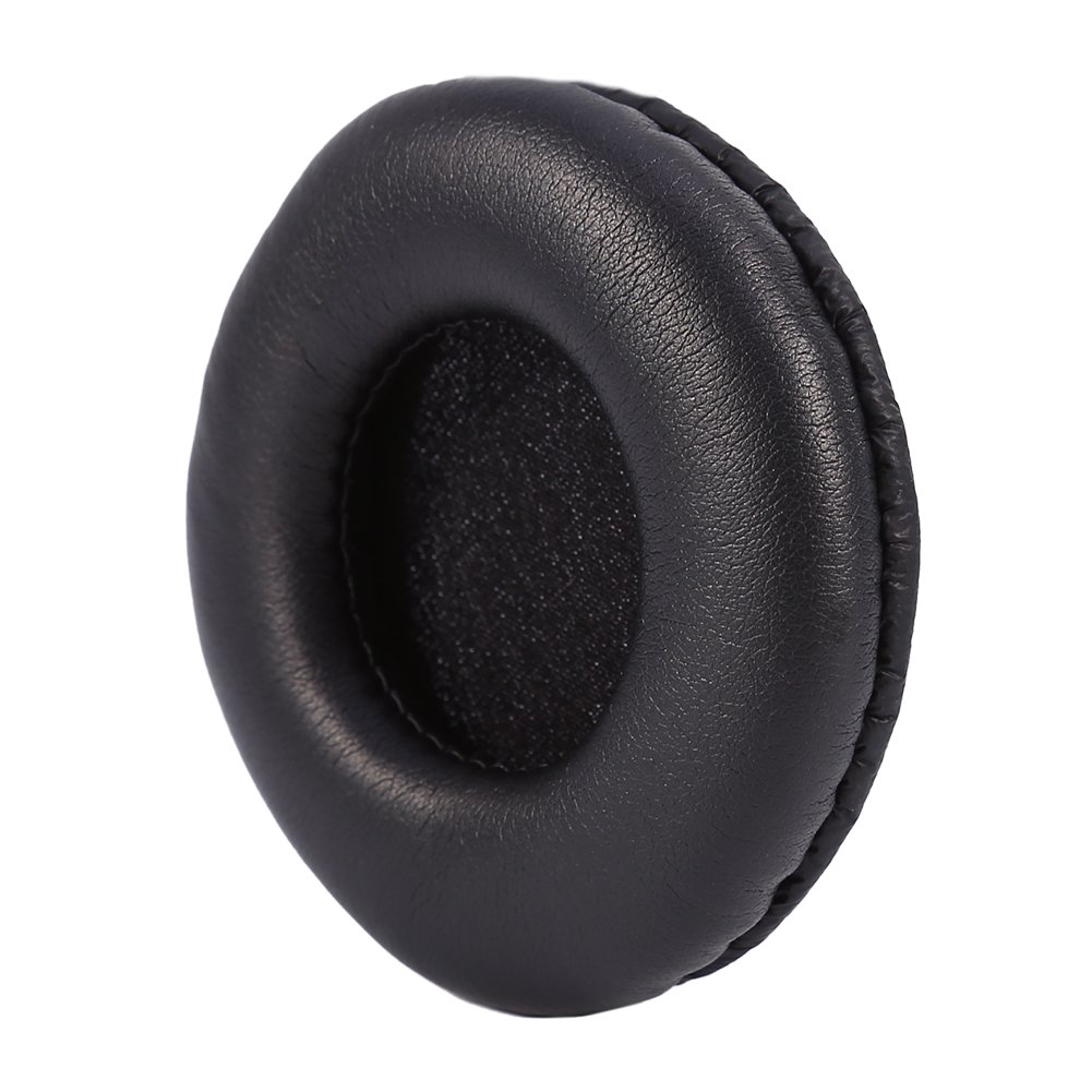 Sutinna Universal 75mm Black PU Leather Ear Pads - Soft Replacement Cushion for Headphones with Cloud-Like Comfort | Perfect for Gaming, Music & Office Use