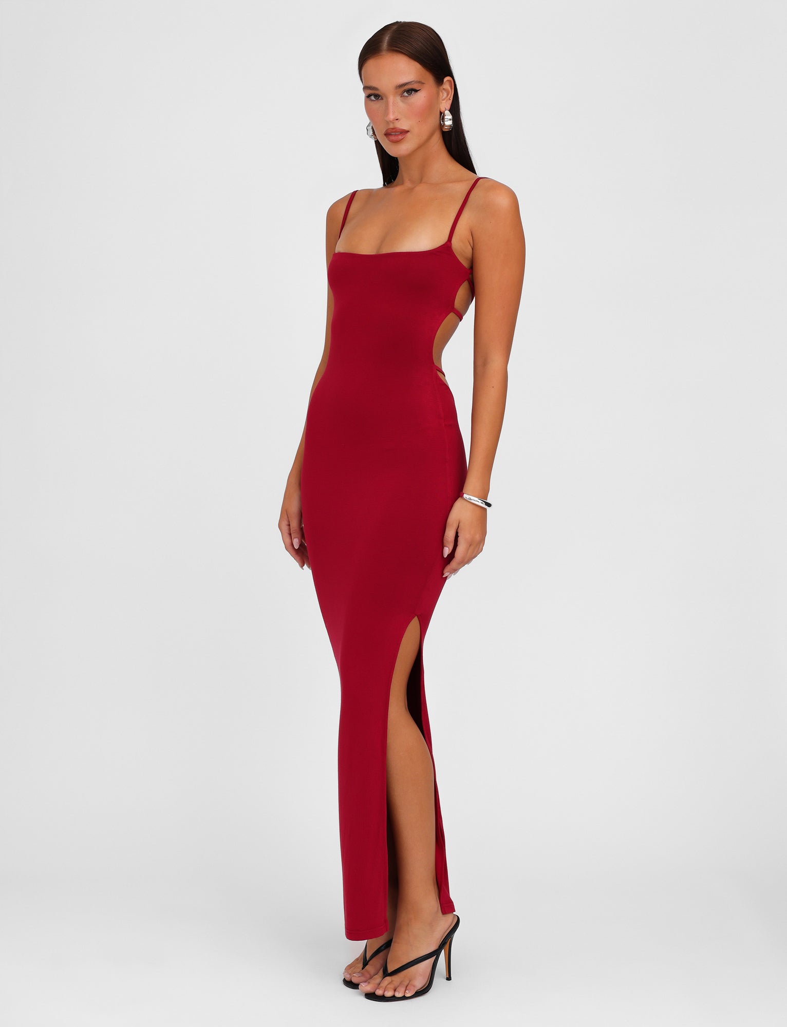 MINERVA MAXI DRESS in Berry Red | Flowy Long Summer Dress for Women | Perfect for Beach Vacations, Date Nights & Casual Outings