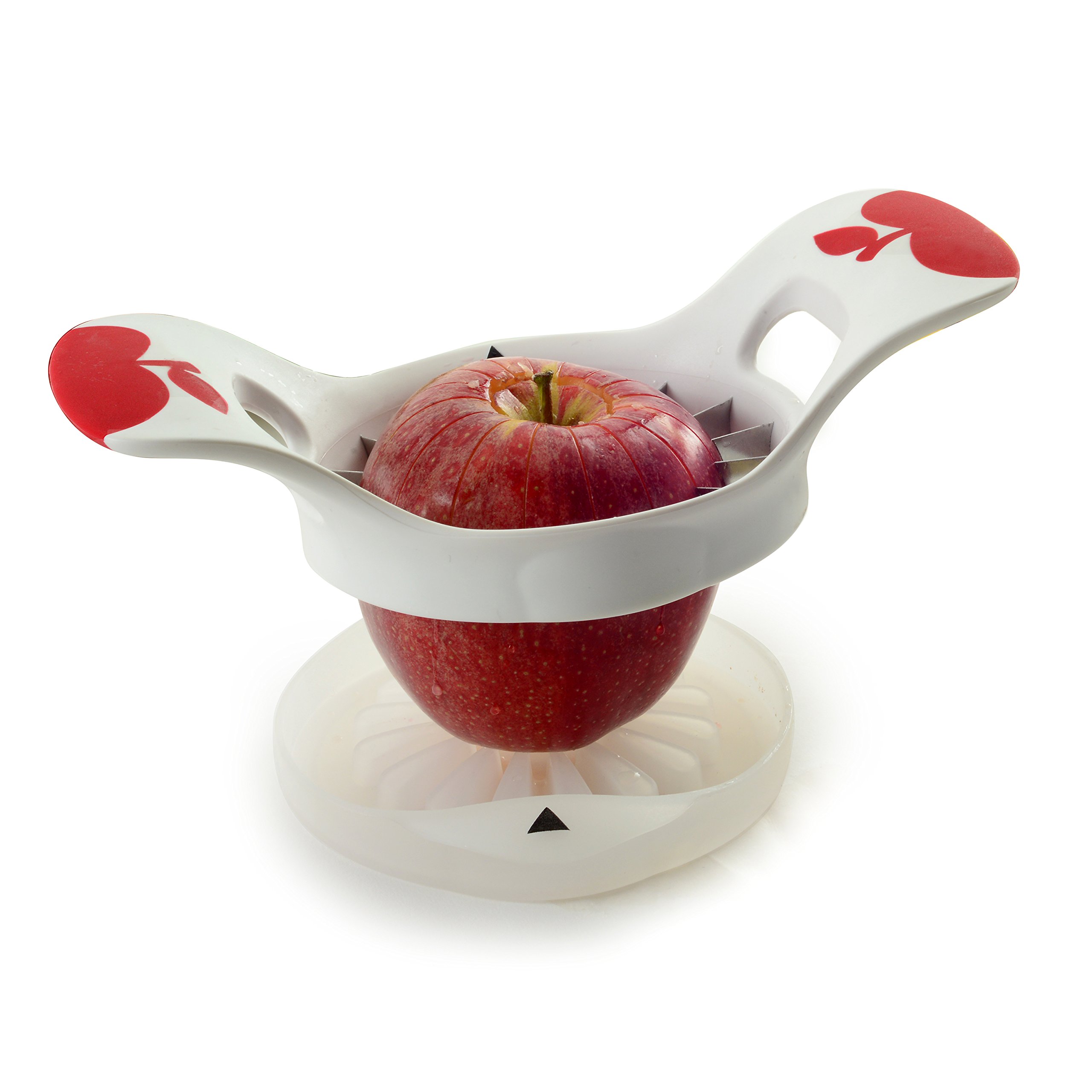 NORPRO NOR-5133 Grip-Ez 16-Slice Fruit Wedger with BSE - White | Easy Fruit Cutter for Apples, Melons & Pineapples | Perfect for Kitchen, Picnics & Party Platters