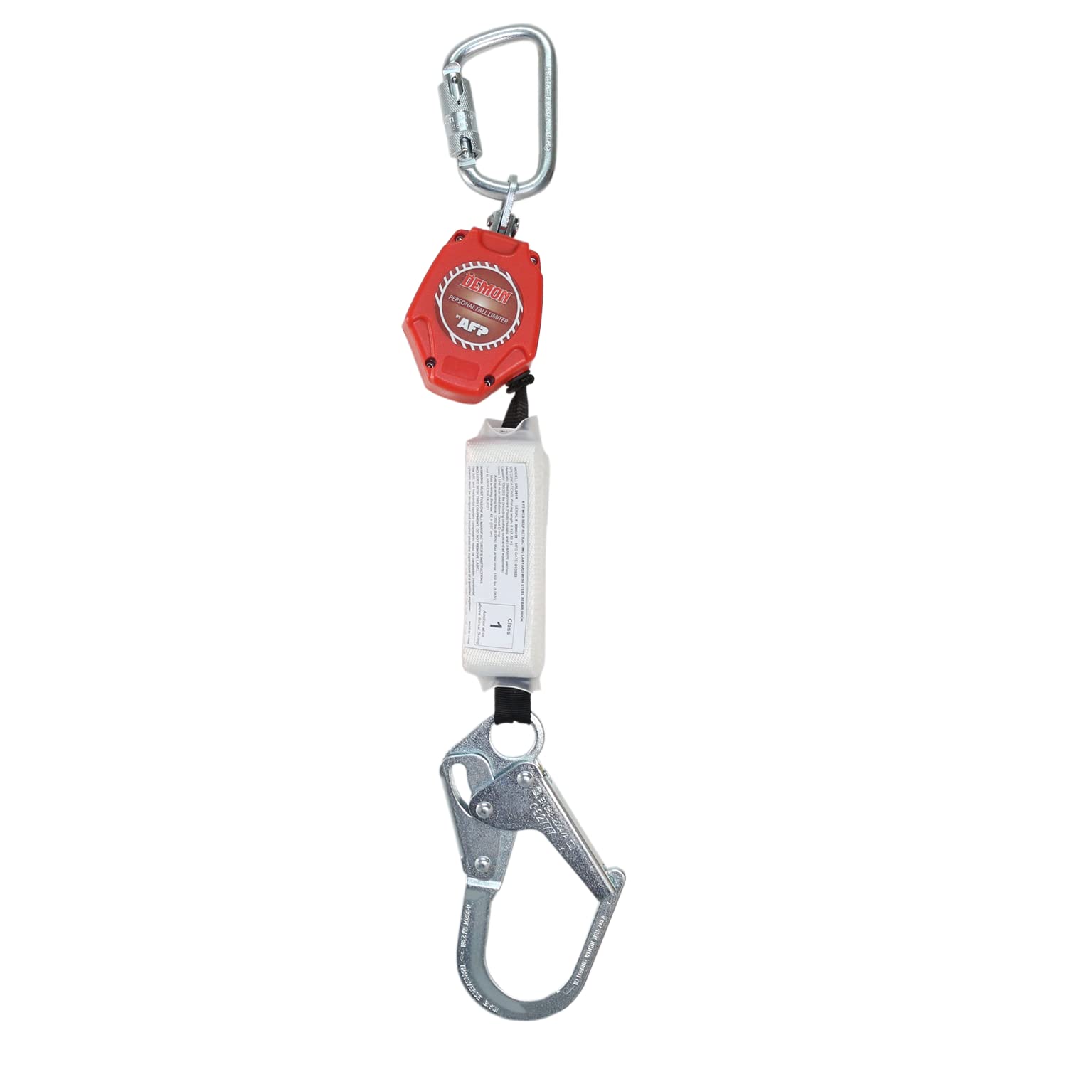 6 FT Single Leg Self-Retracting Lifeline with Shock Absorber - OSHA & ANSI Rated Fall Protection Lanyard | 1.97-inch Steel Rebar Hook for Construction, Roofing & Tower Climbing Safety Gear