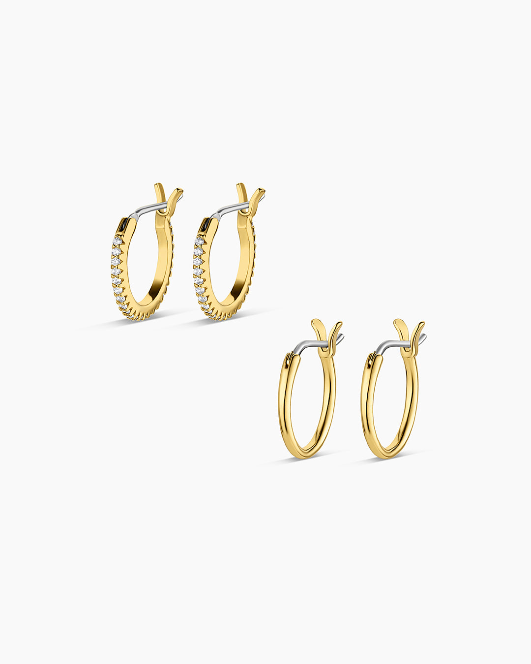 Classic Huggie Hoop Earrings Set - 14K Gold Plated Small Hoops for Women - Perfect for Everyday Wear, Gifts & Special Occasions