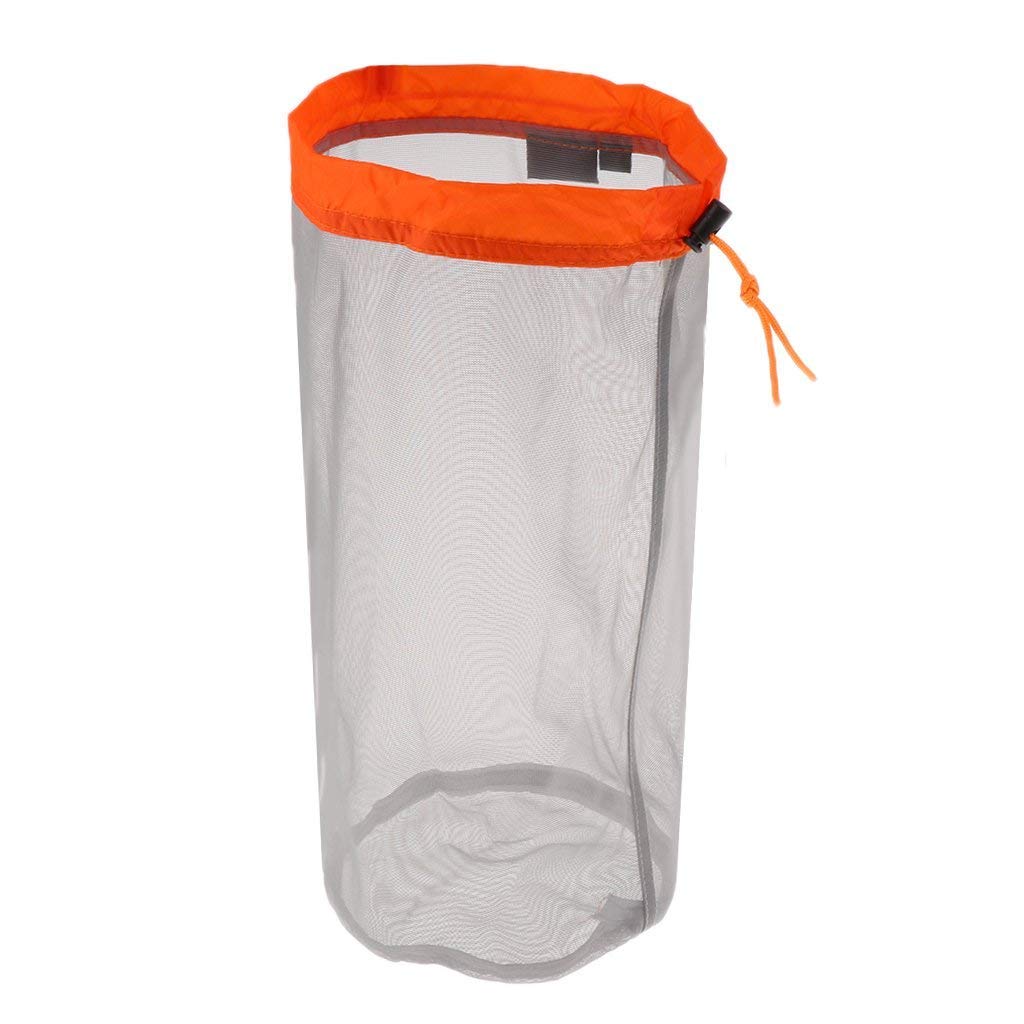 2-Pack Ultra Lightweight Nylon Mesh Drawstring Storage Bags - Waterproof Organizer Pouch for Clothes, Toys & Gear - Perfect for Camping, Hiking, Beach Trips & Outdoor Adventures