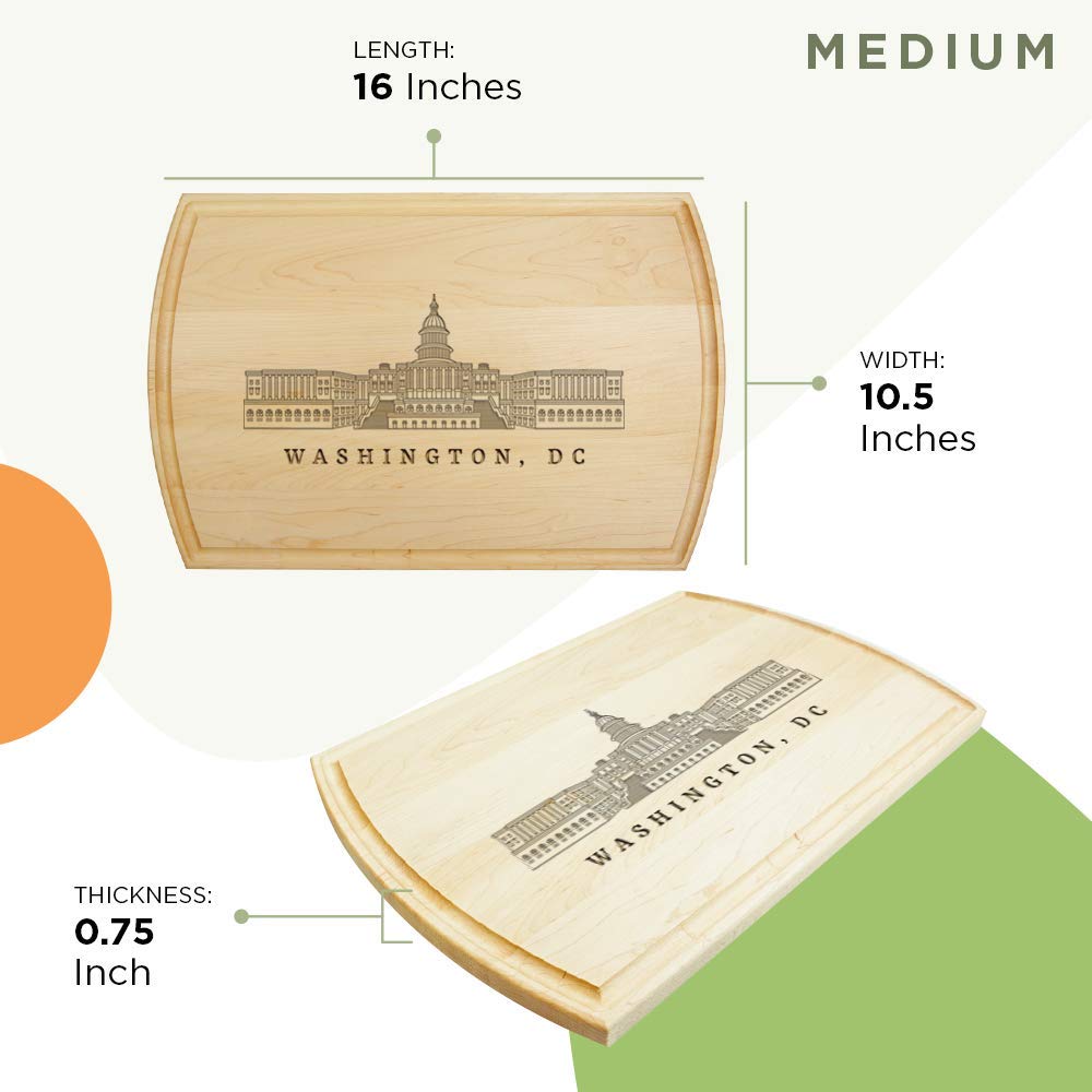 Premium Maple Wood Cutting Board with Juice Groove - 10.5x16 Inch Natural Wood Kitchen Chopping Board, Custom Engraved in USA - Perfect for Anniversary, Birthday, Wedding & Housewarming Gifts - Ideal for Food Prep, Serving Charcuterie & Home Decor